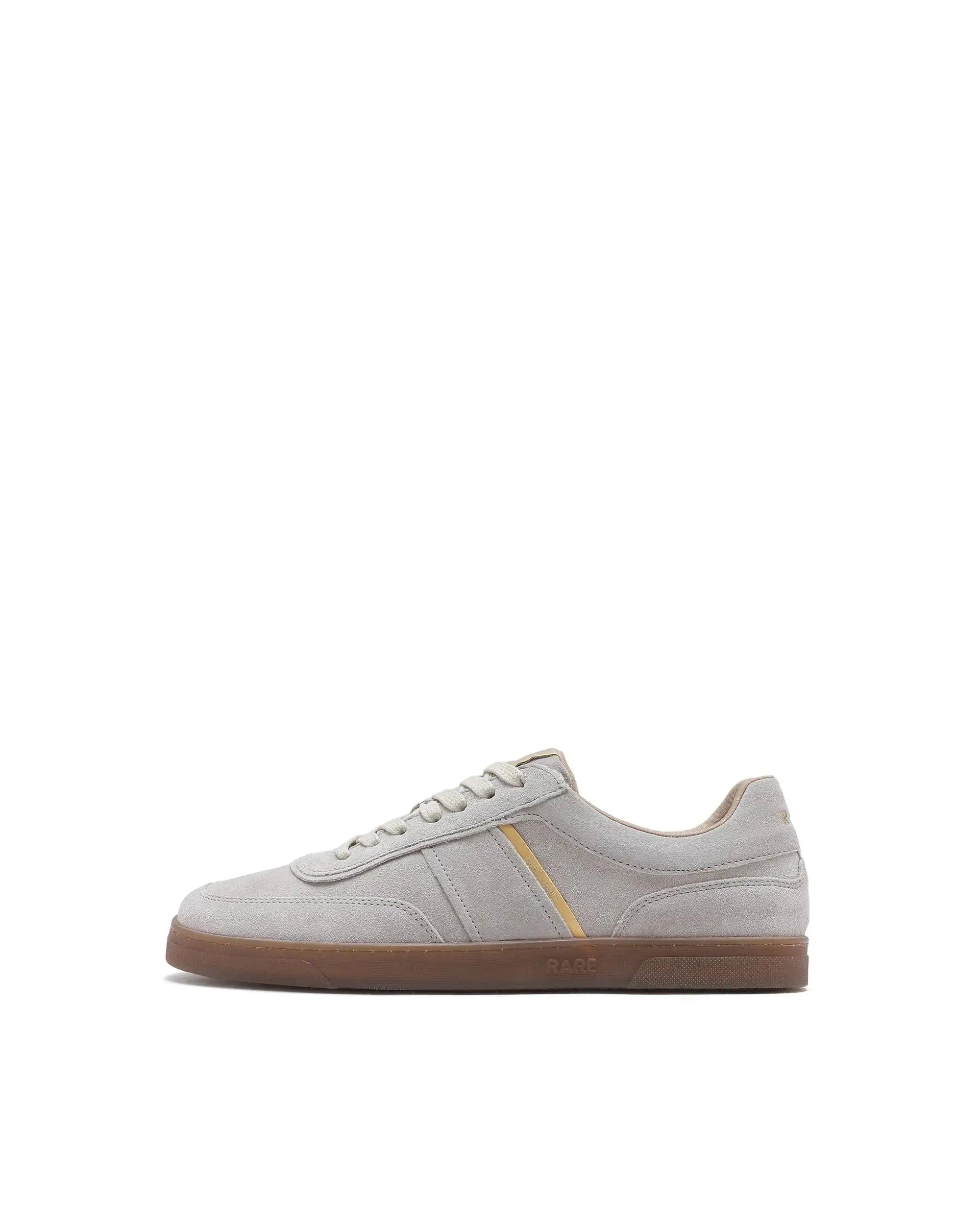 RAREZ Rare Rabbit Men Kairos Light Beige Premium Suede Leather Low - Top Lace - Up Sneaker Shoes