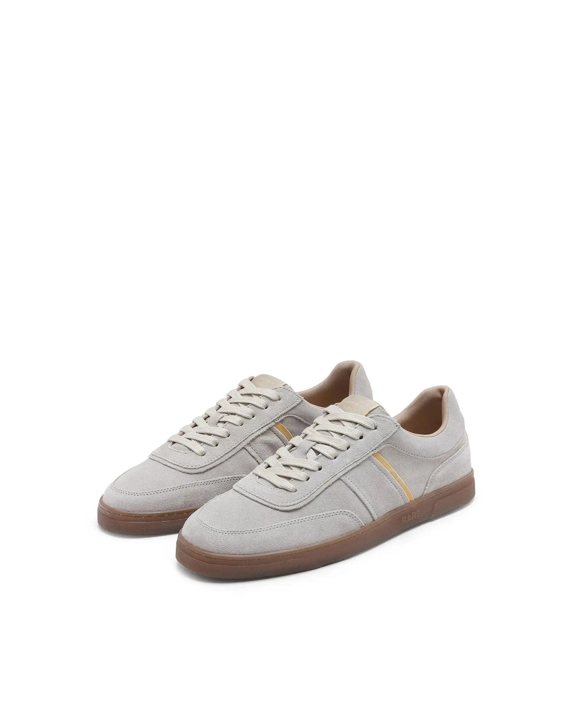 RAREZ Rare Rabbit Men Kairos Light Beige Premium Suede Leather Low - Top Lace - Up Sneaker Shoes