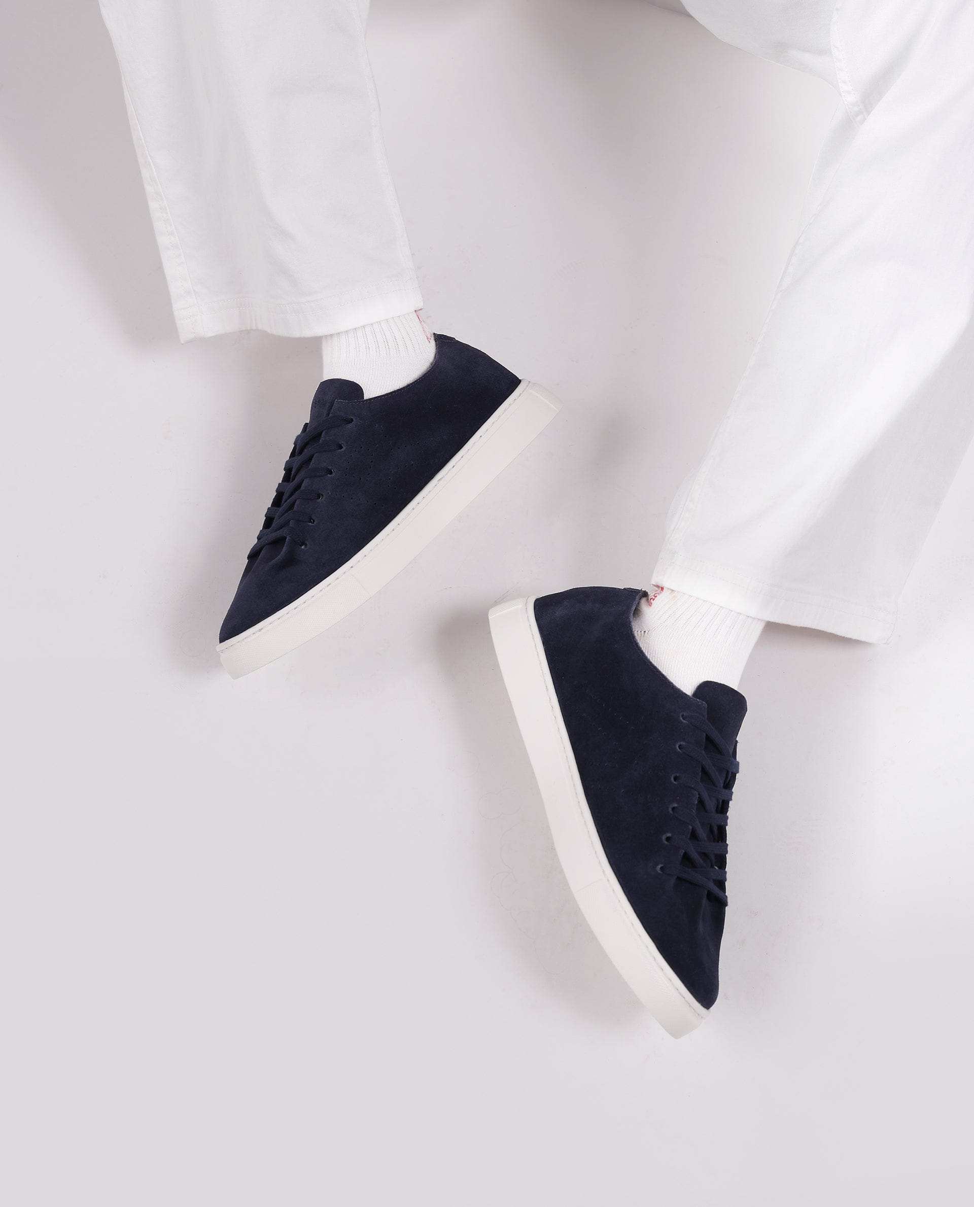 RAREZ Rare Rabbit Men Skin Navy Suede Monotone Upper Low - Top Lace - Up Plain Shoes
