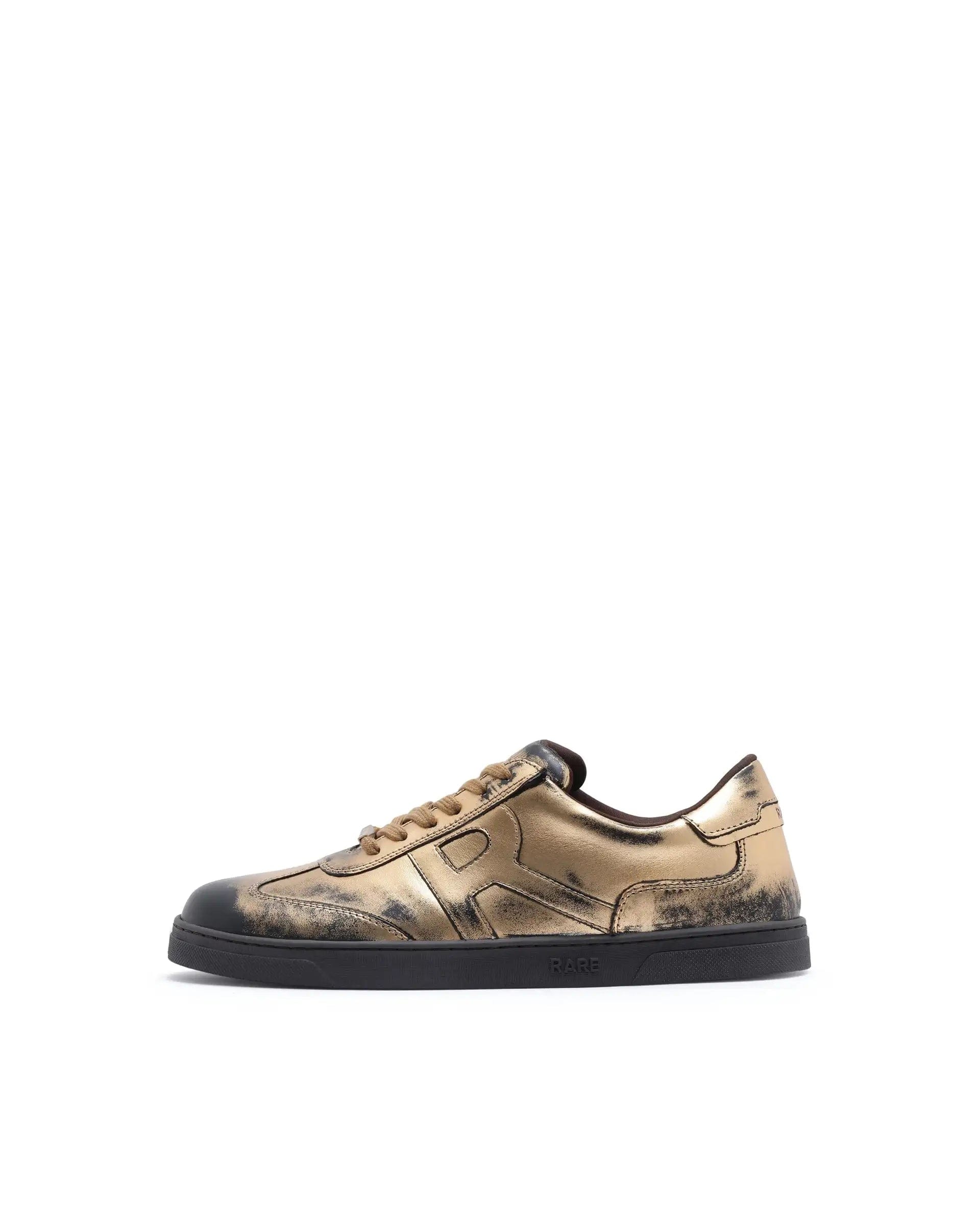 RAREZ Rare Rabbit Men Mercure Metallic Gold Lace - Up Closure Shoes