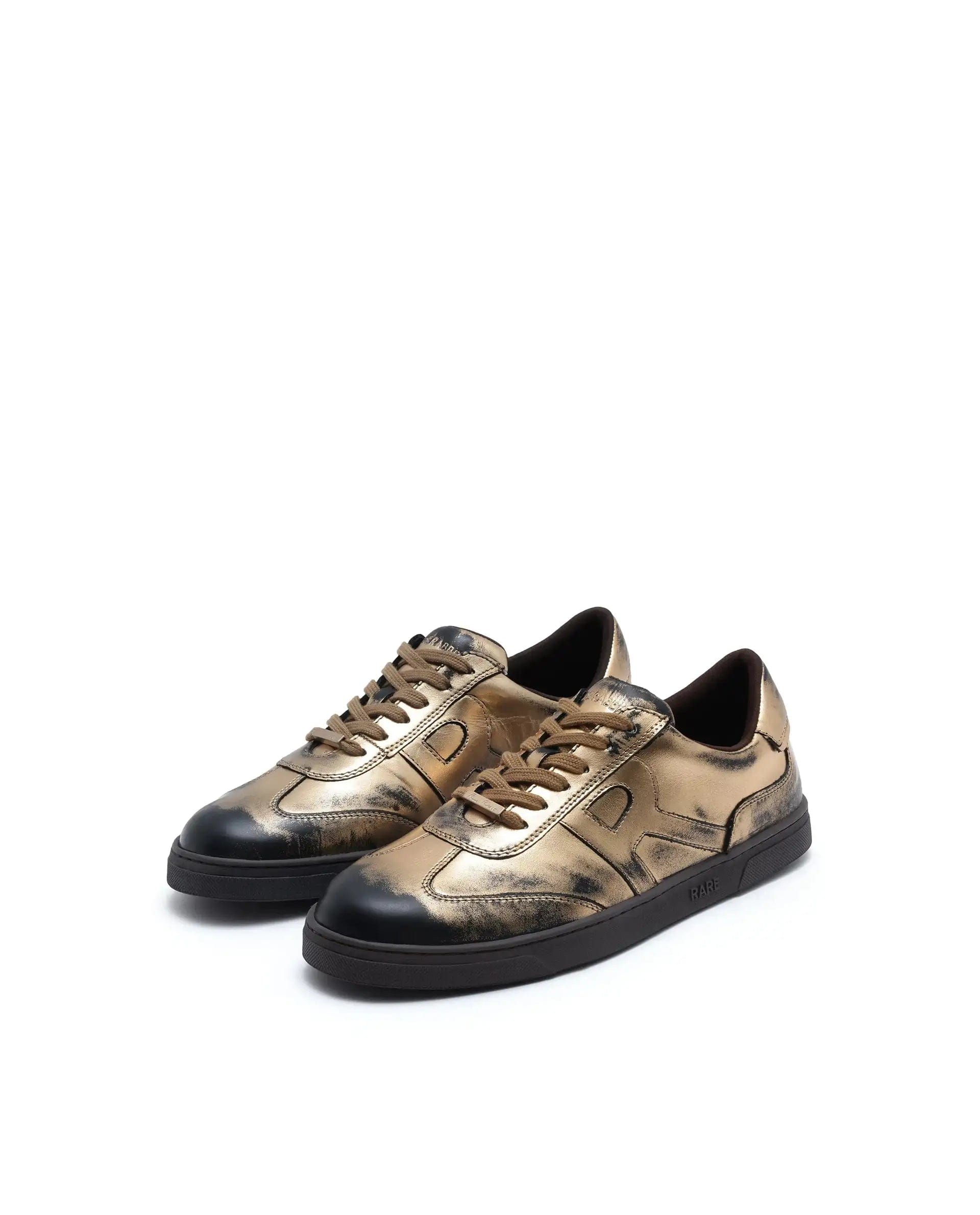 RAREZ Rare Rabbit Men Mercure Metallic Gold Lace - Up Closure Shoes