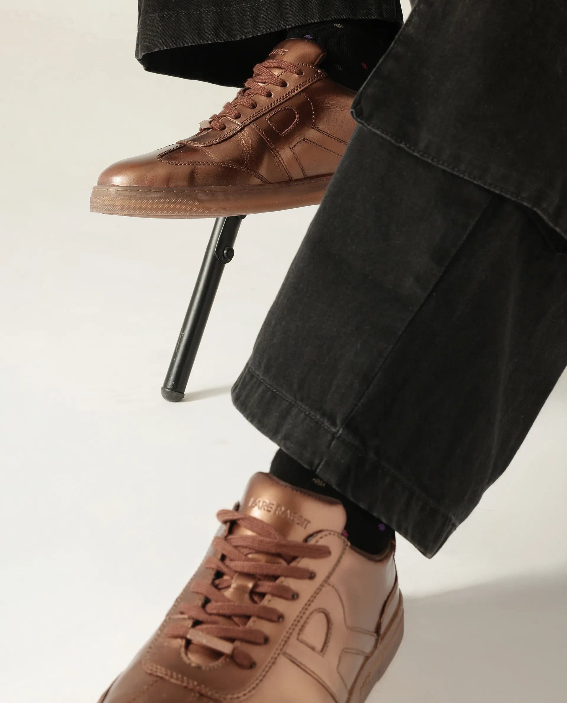 RAREZ Rare Rabbit Men Mercure Metallic Copper Lace - Up Closure Shoes