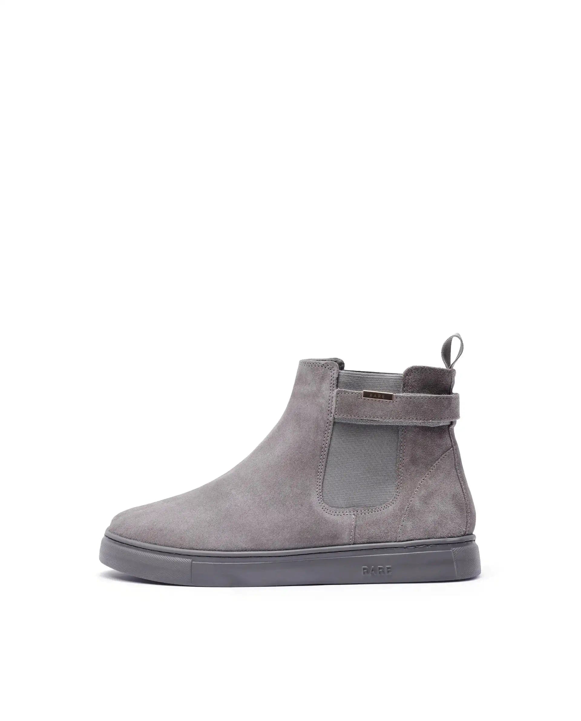 RAREZ Rare Rabbit Men Berus Grey Suede Slip - on Closure Chelsea Shoes