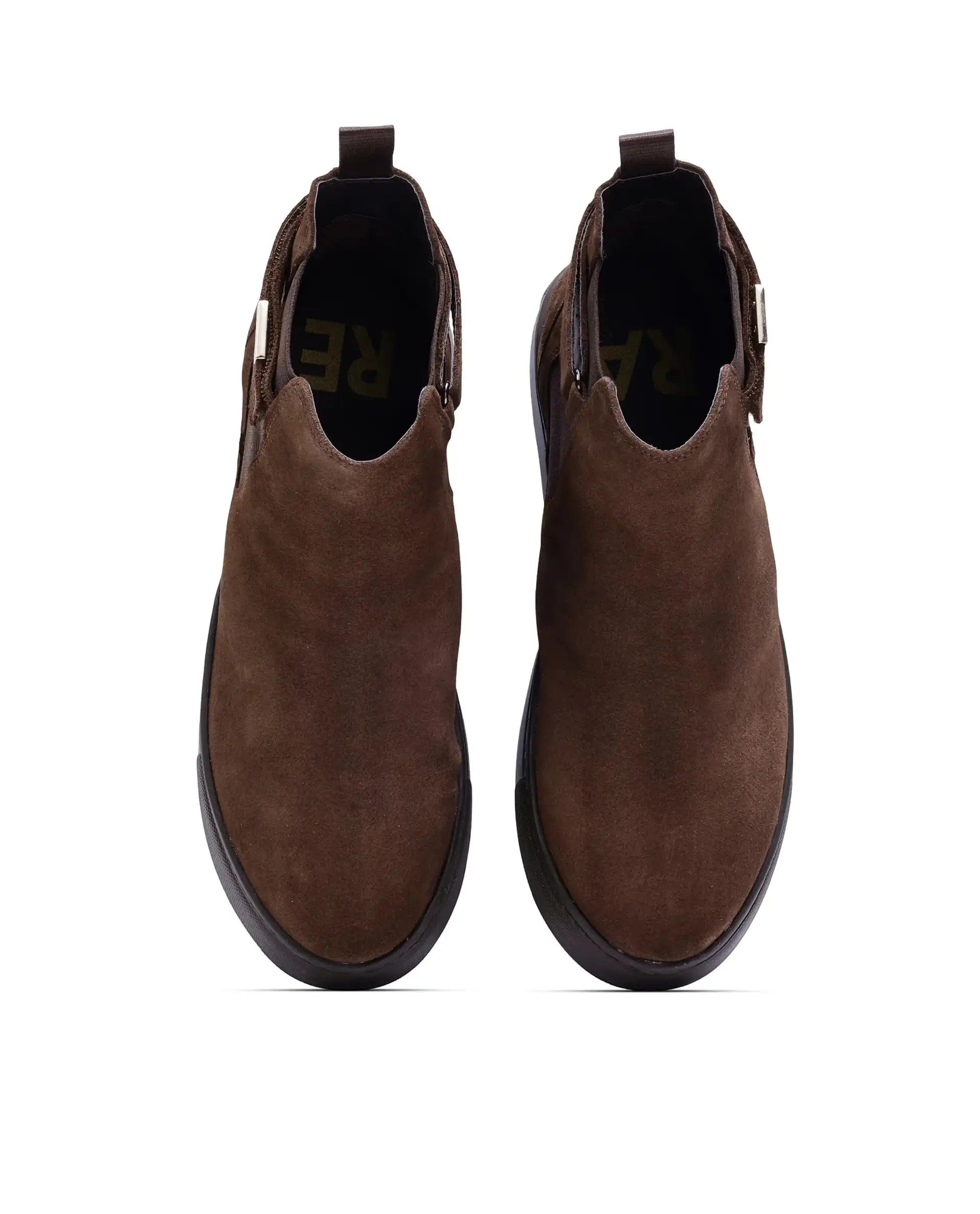 RAREZ Rare Rabbit Men Berus Dark Brown Suede Slip - on Closure Shoes