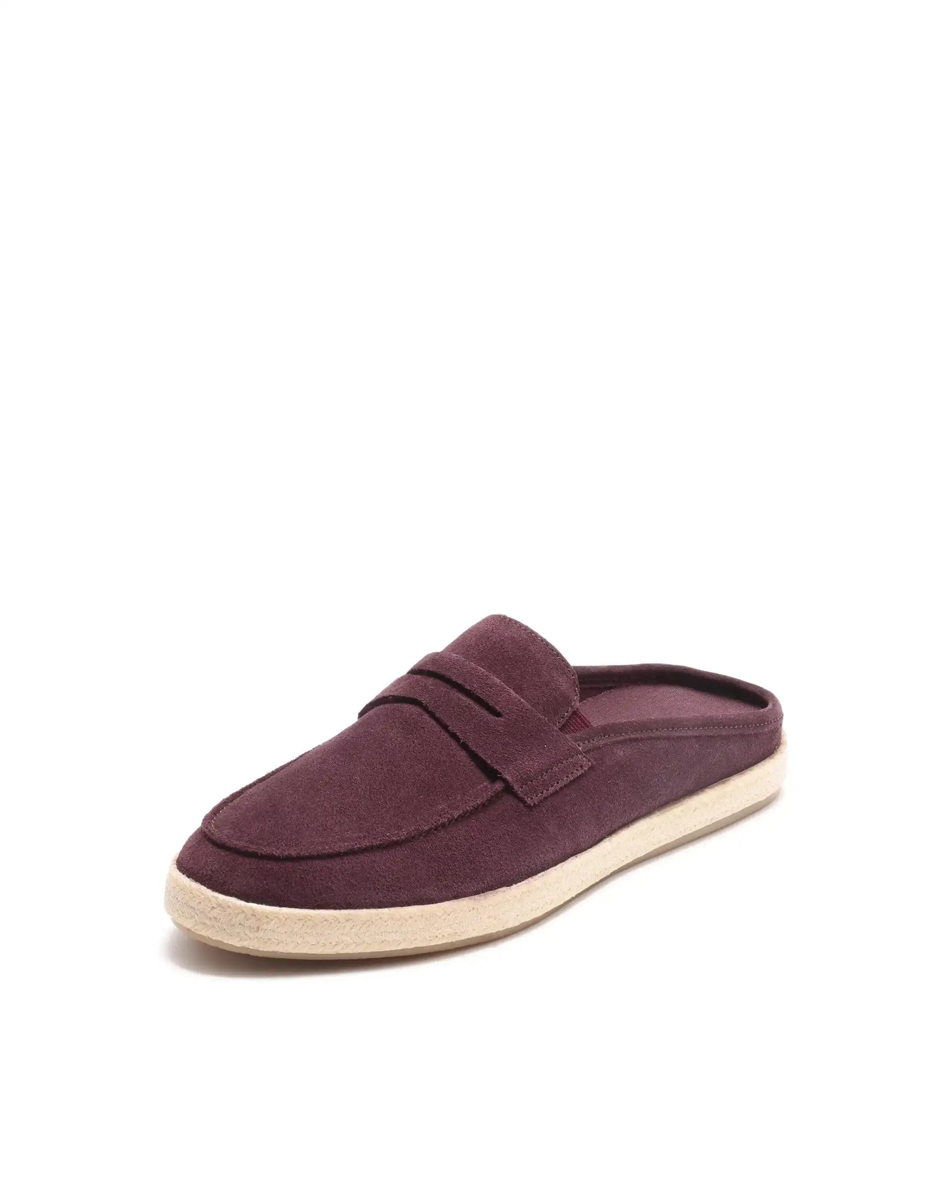 RAREZ Rare Rabbit Men Diago Bordo Suede Leather Slip - On Closure Shoes