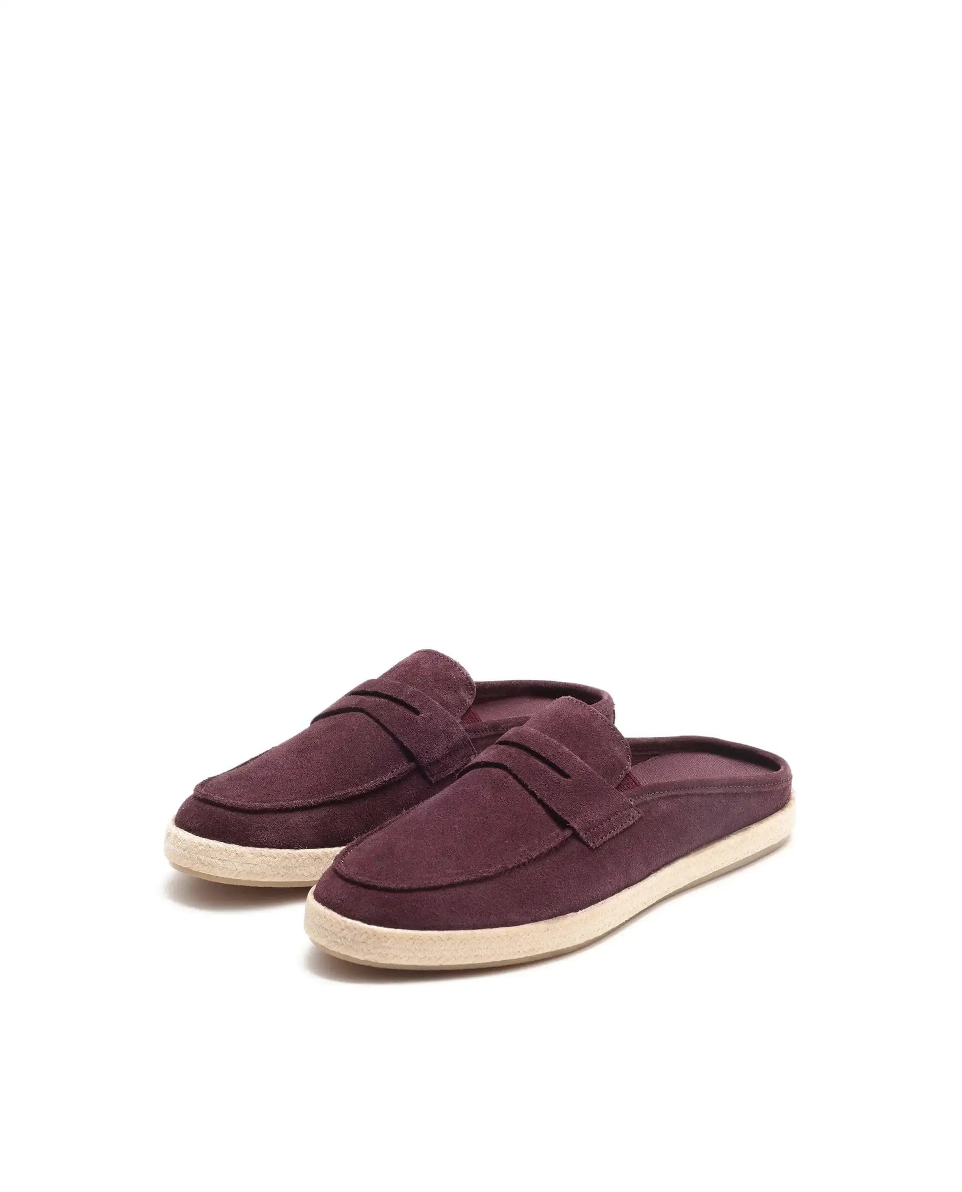 RAREZ Rare Rabbit Men Diago Bordo Suede Leather Slip - On Closure Shoes