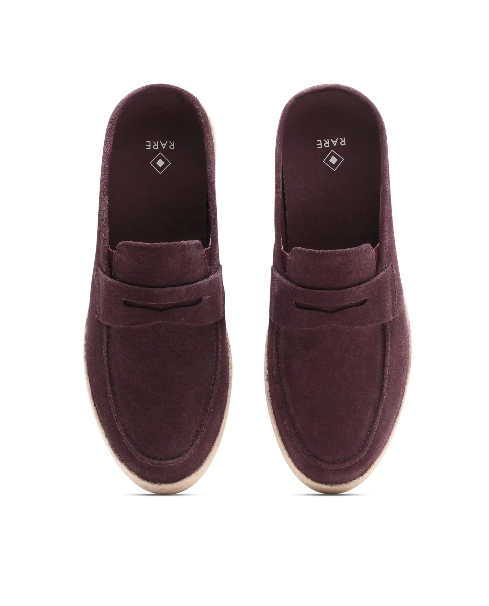 RAREZ Rare Rabbit Men Diago Bordo Suede Leather Slip - On Closure Shoes
