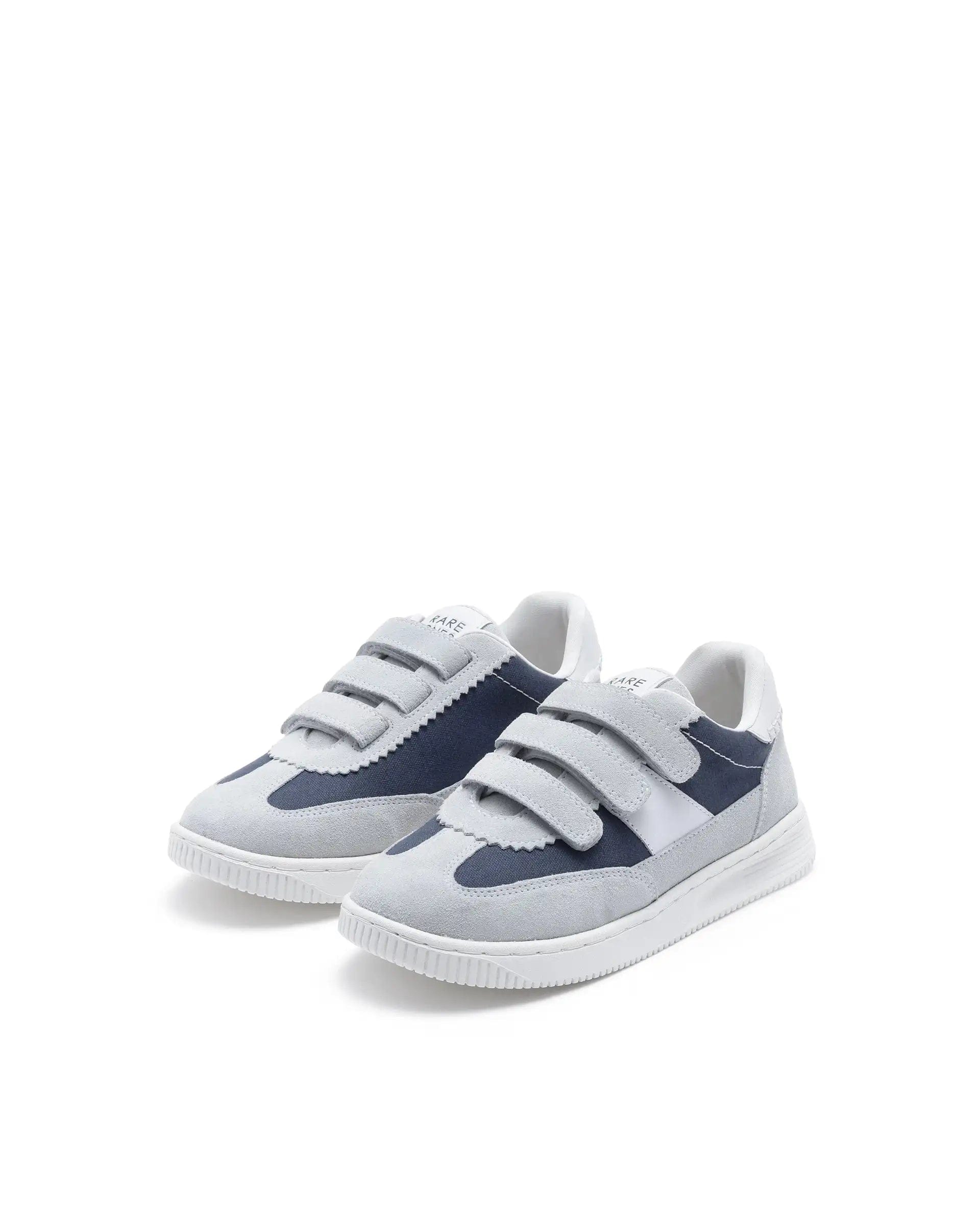RAREZ Rare Ones Kids Walc Navy Leather Riptape Fastening Sneaker