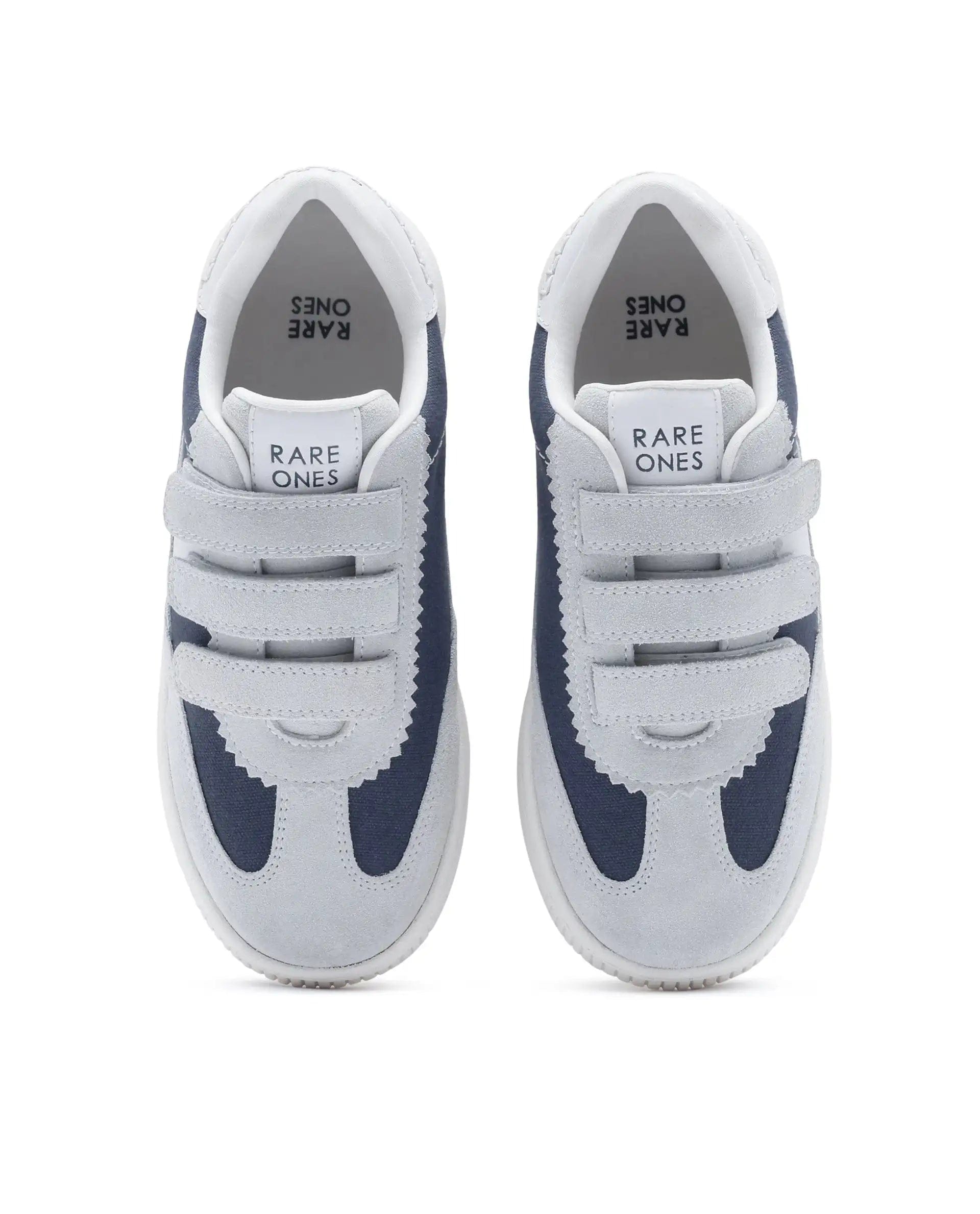 RAREZ Rare Ones Kids Walc Navy Leather Riptape Fastening Sneaker