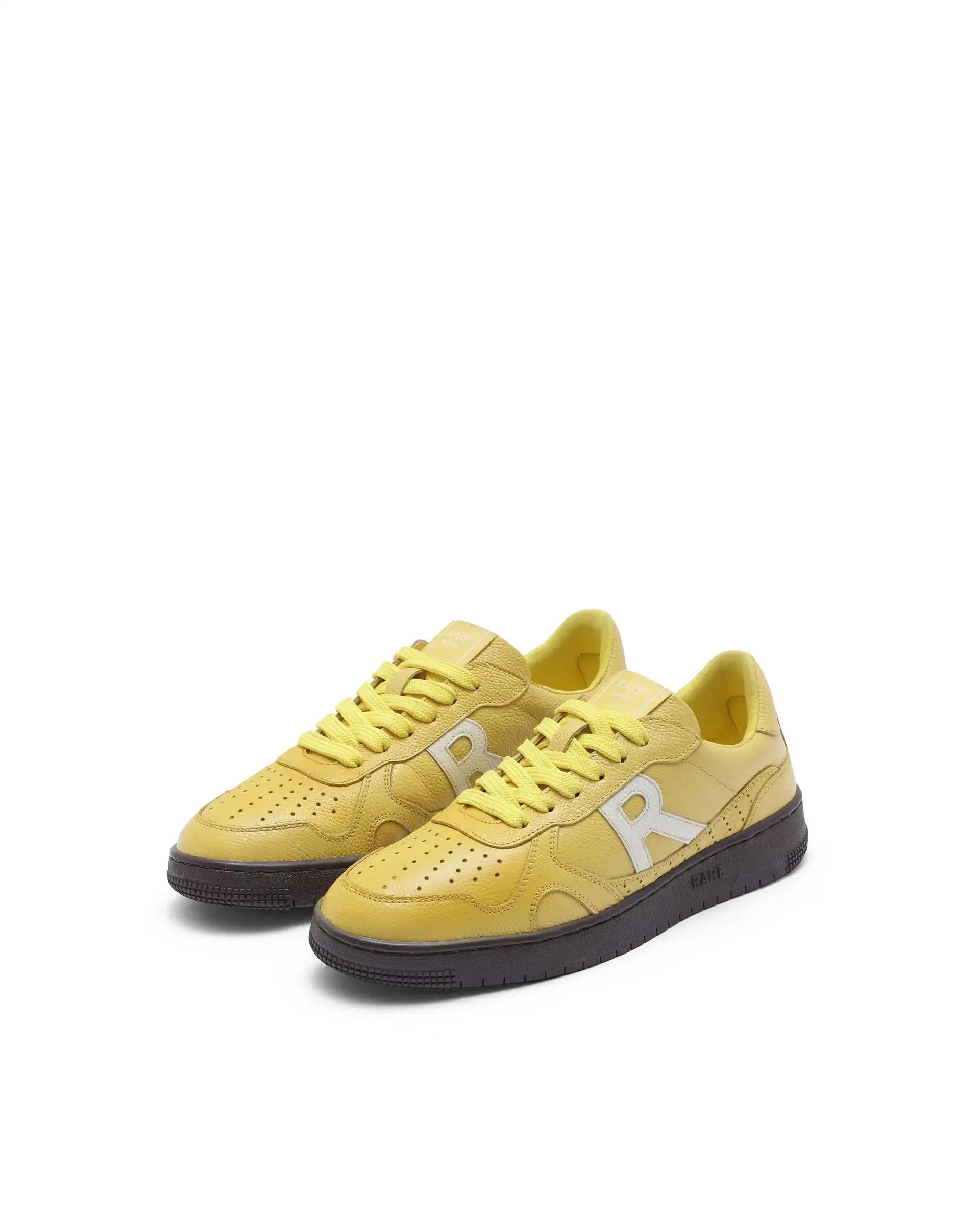 RAREZ Rare Rabbit Men's Kepler Yellow Genuine Leather Low - Top Lace - Up Sneaker Shoes