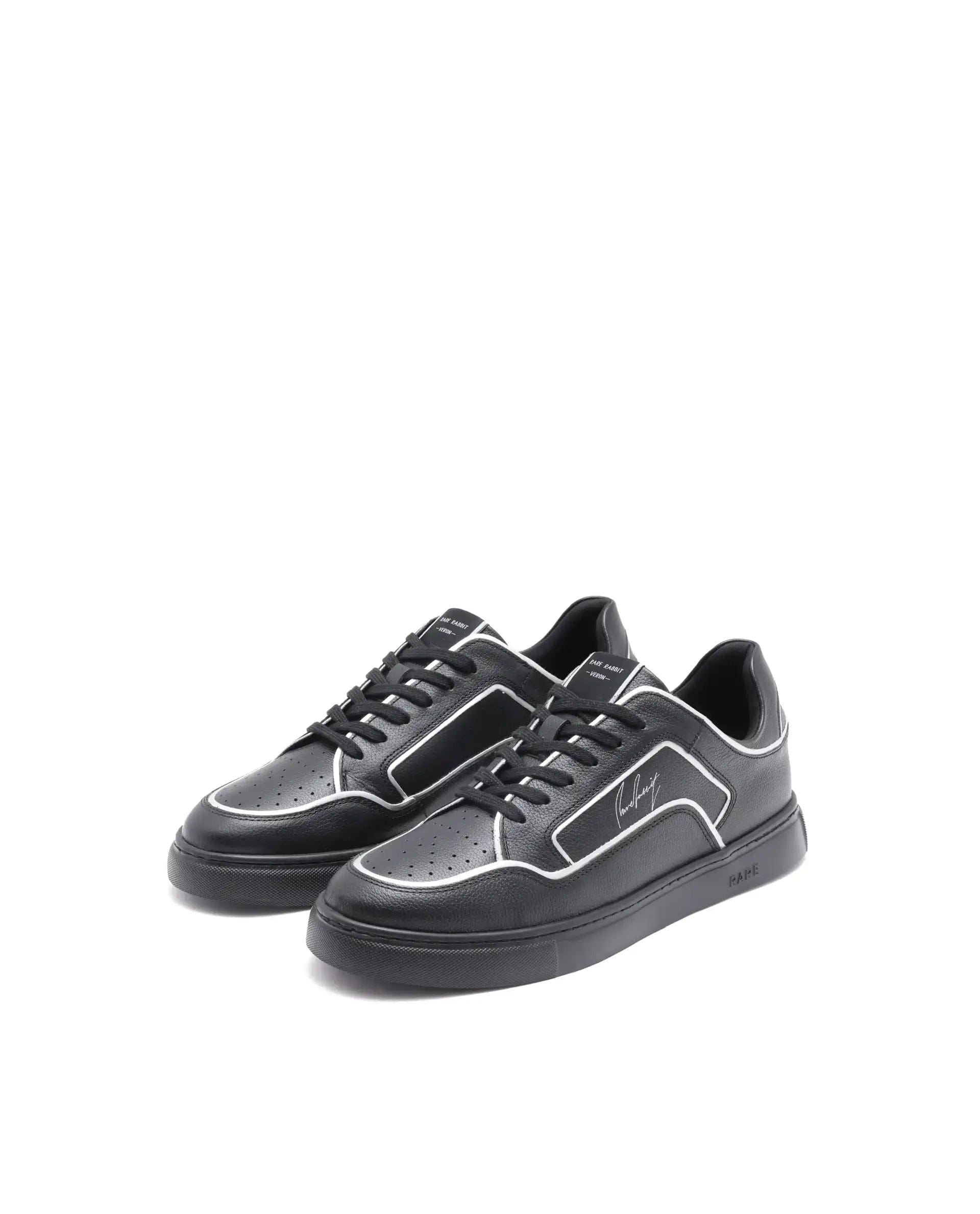 RAREZ Rare Rabbit Men Veron Black Genuine Leather Dual Tone Low - Top Lace - Up Shoes