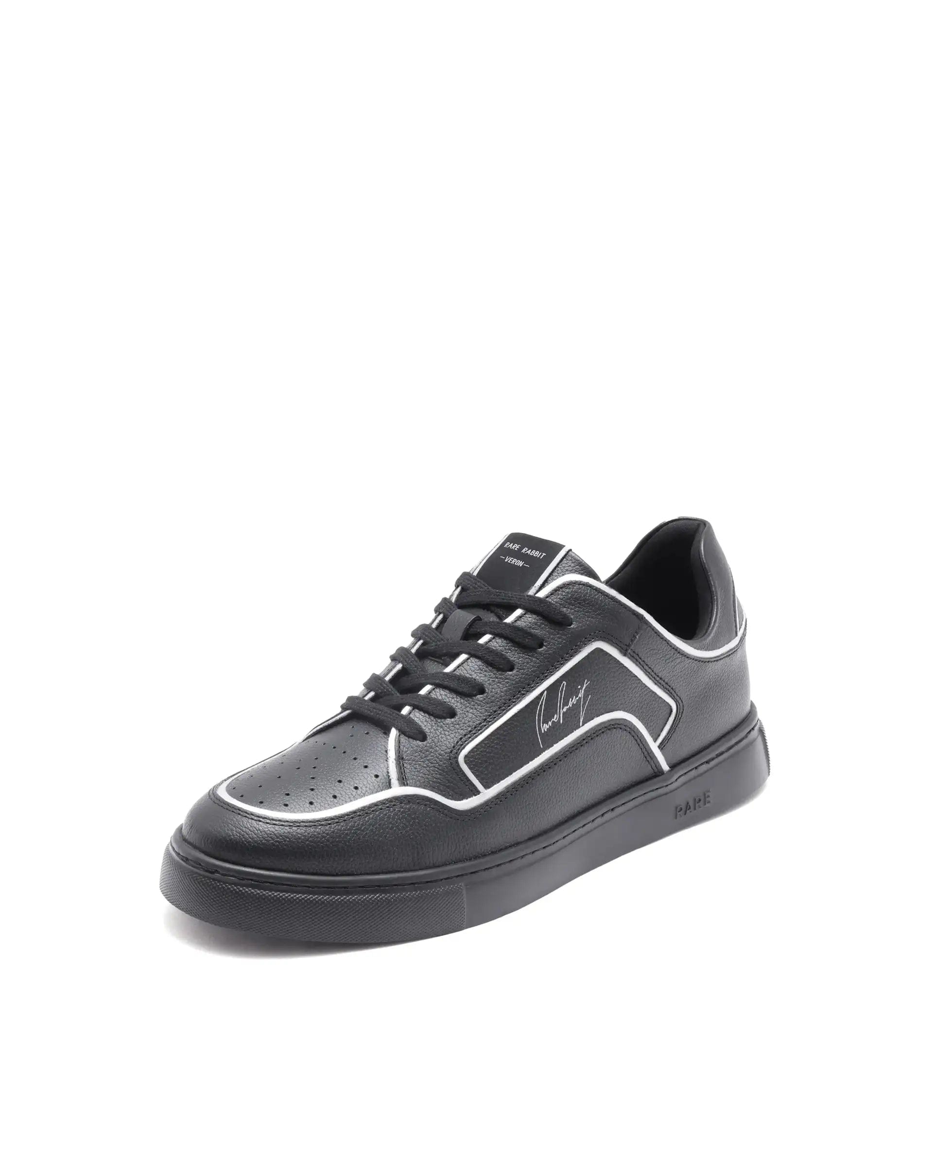 RAREZ Rare Rabbit Men Veron Black Genuine Leather Dual Tone Low - Top Lace - Up Shoes