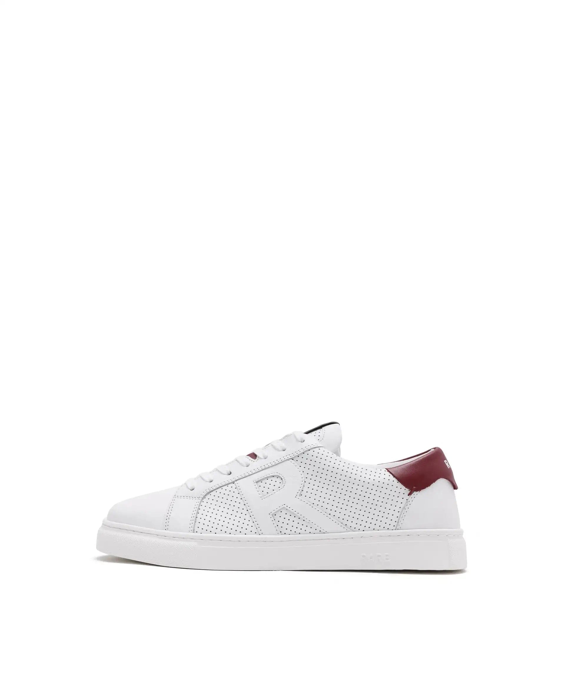 RAREZ Rare Rabbit Men Umbra White Lace - Up Genuine Leather Low - Top Perforated Shoes