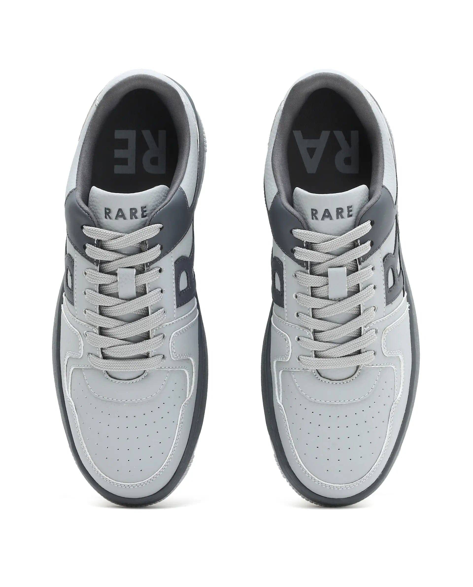 RAREZ Rare Rabbit Men's Phantom Grey Micro Fiber Navy Causal Sneaker