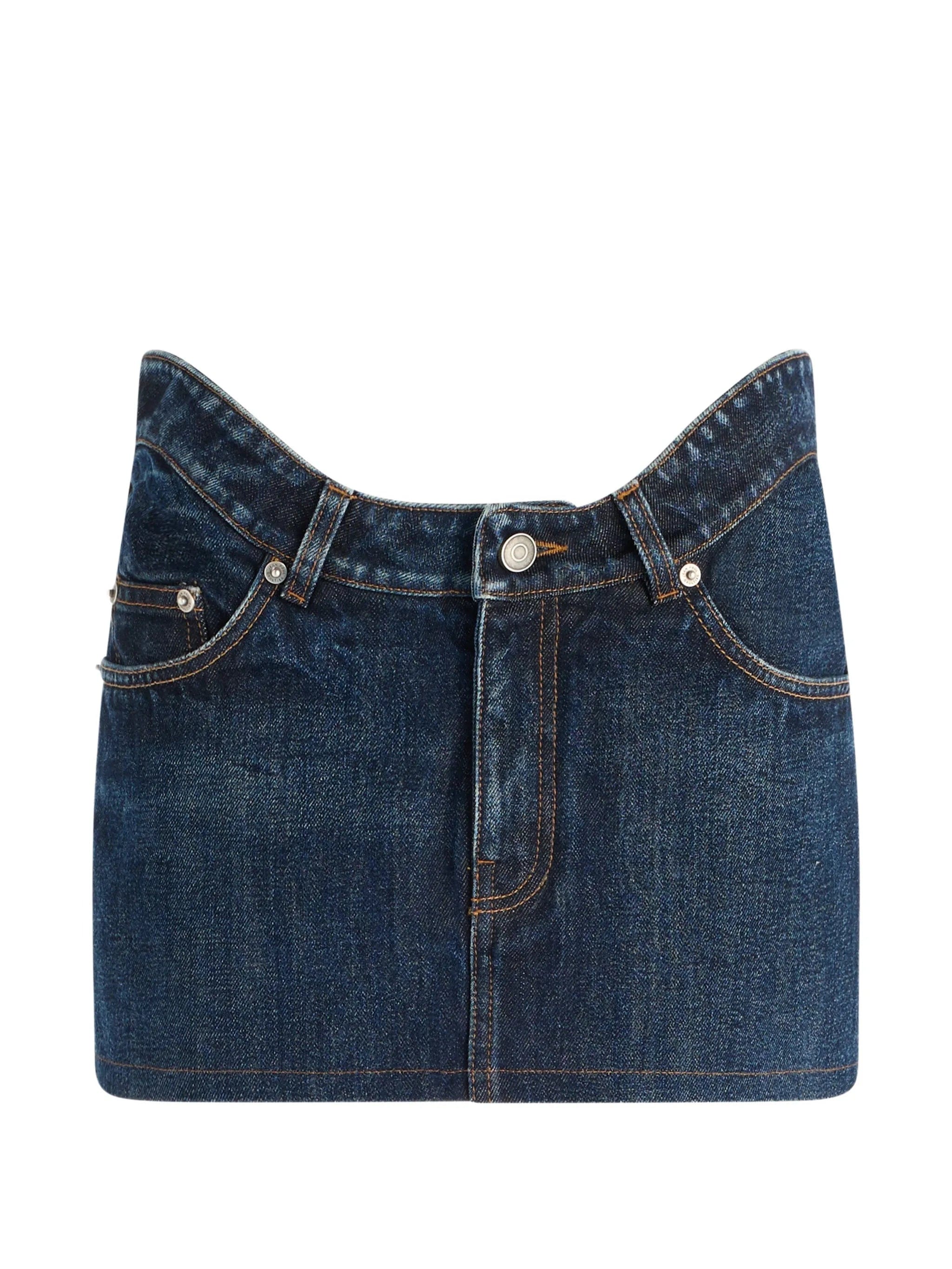 Jean Paul Gaultier The Curved denim mini skirt