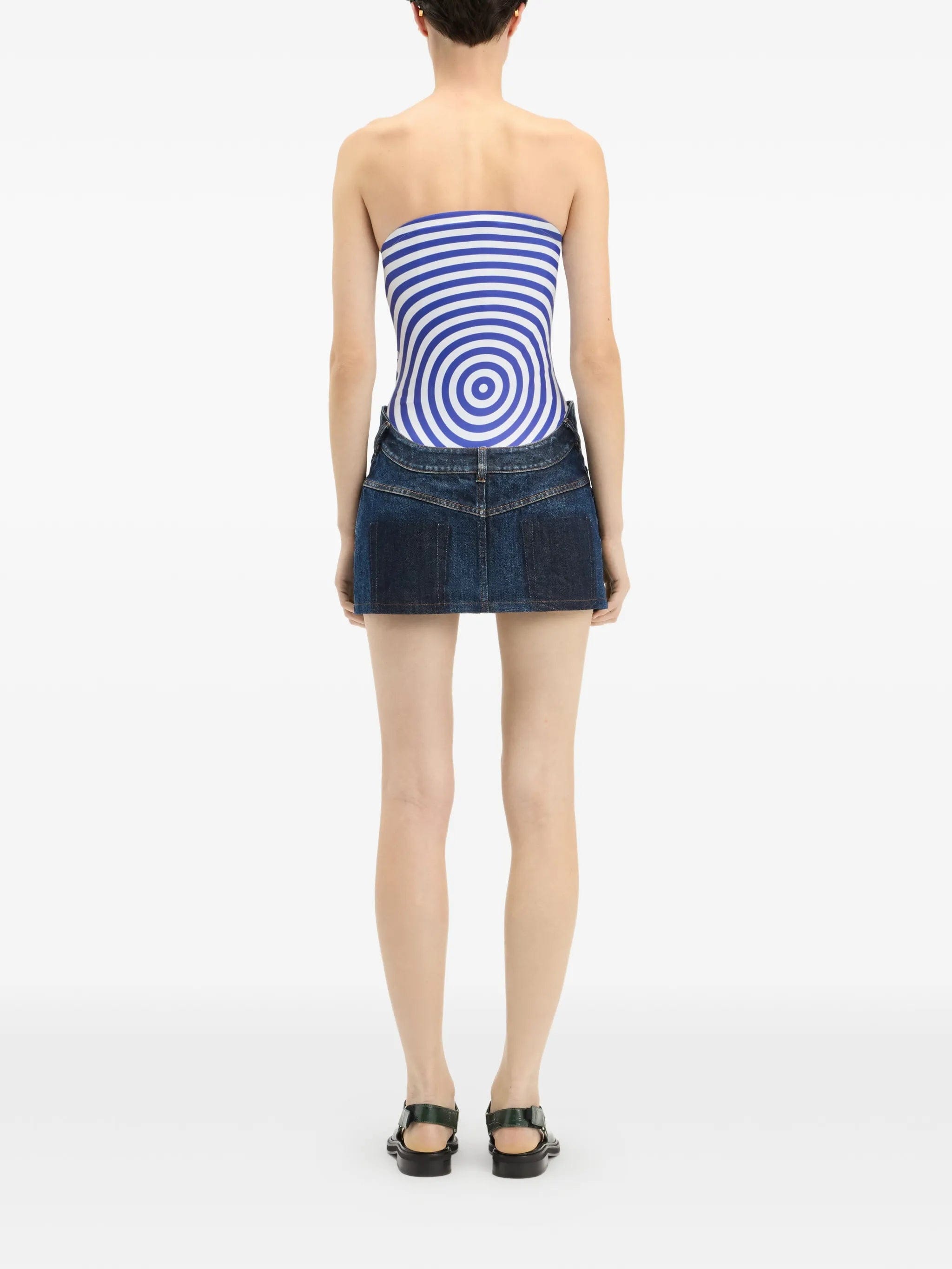 Jean Paul Gaultier The Curved denim mini skirt