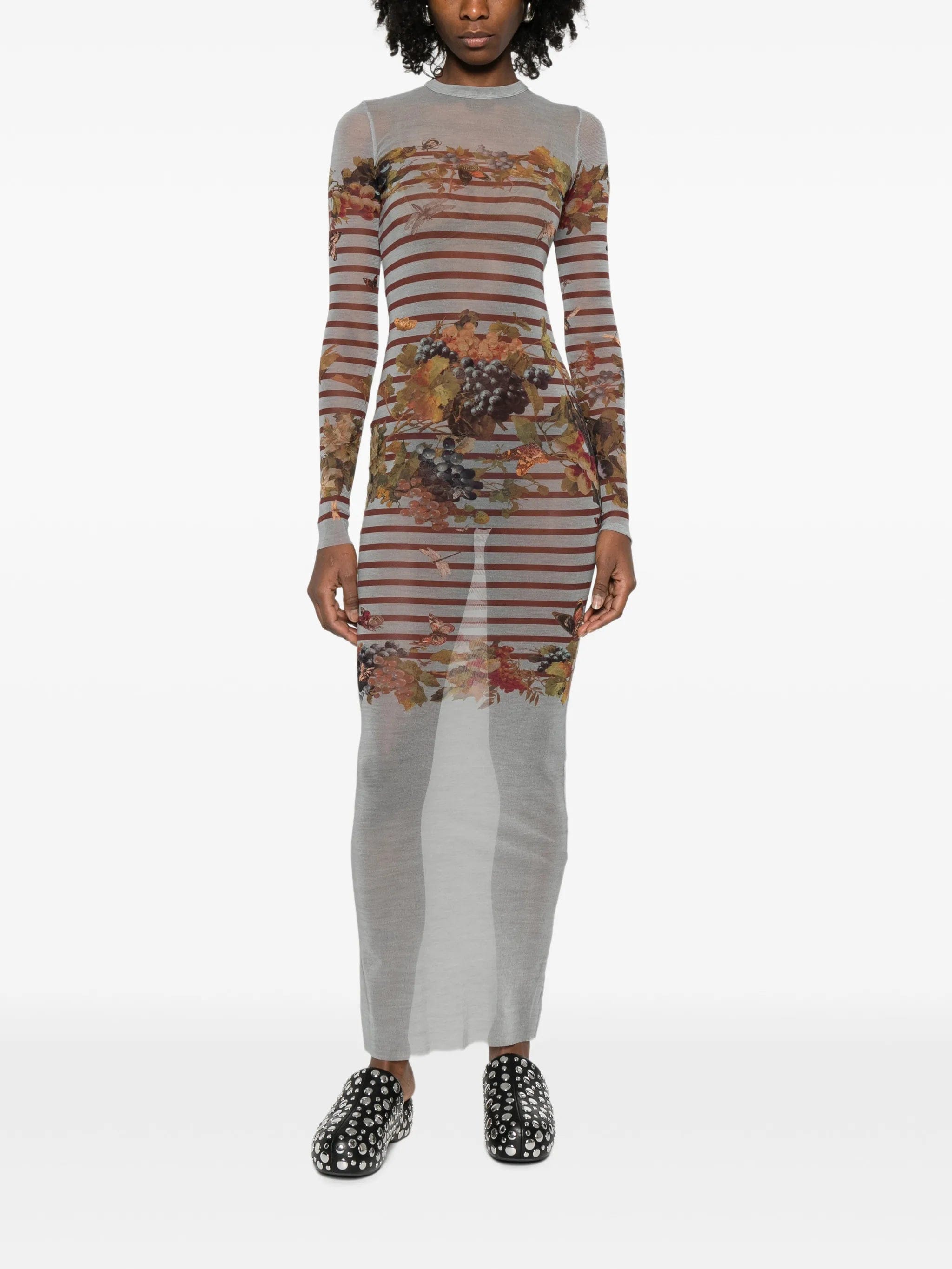 Jean Paul Gaultier striped printed maxi dress