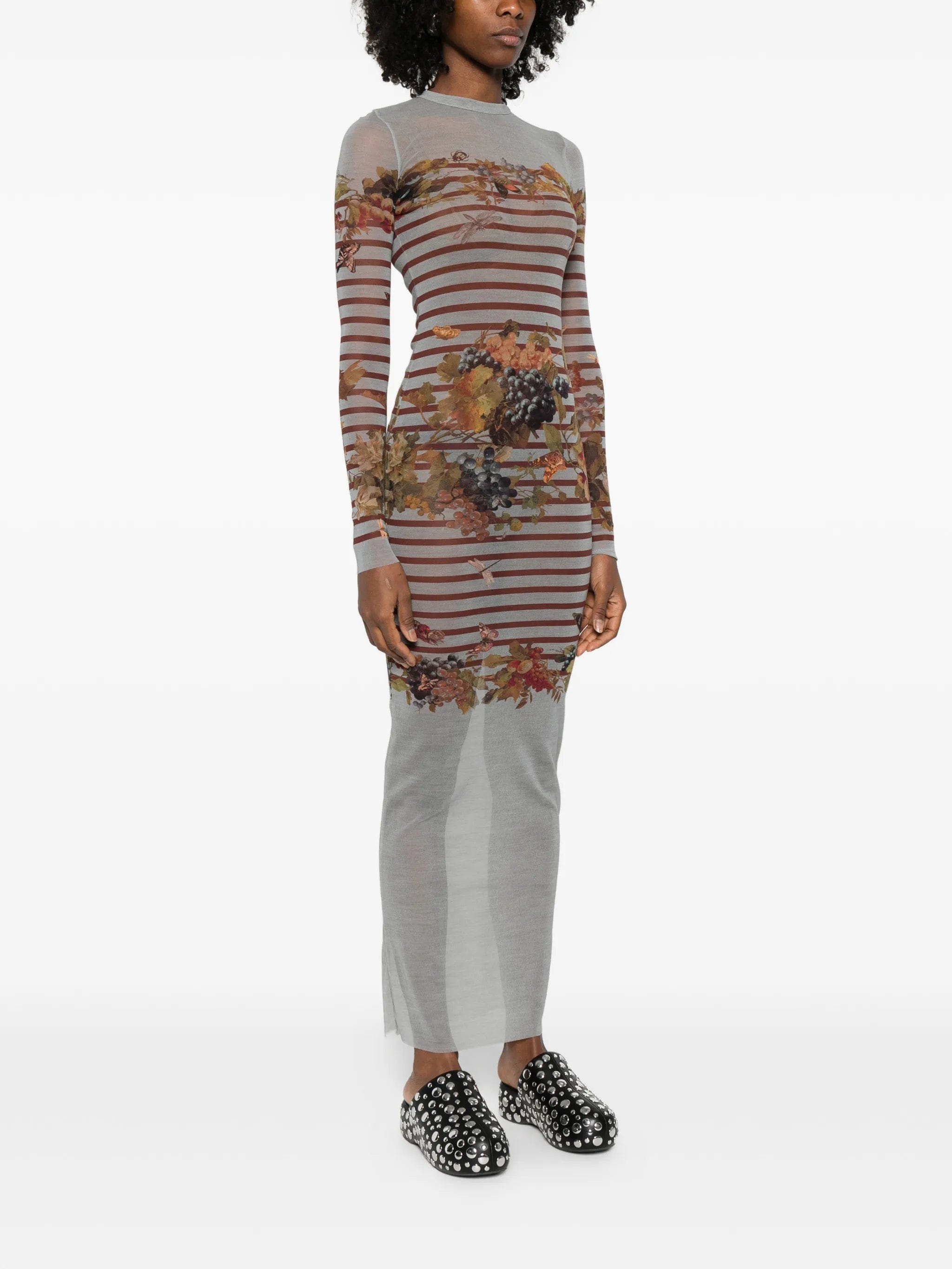 Jean Paul Gaultier striped printed maxi dress