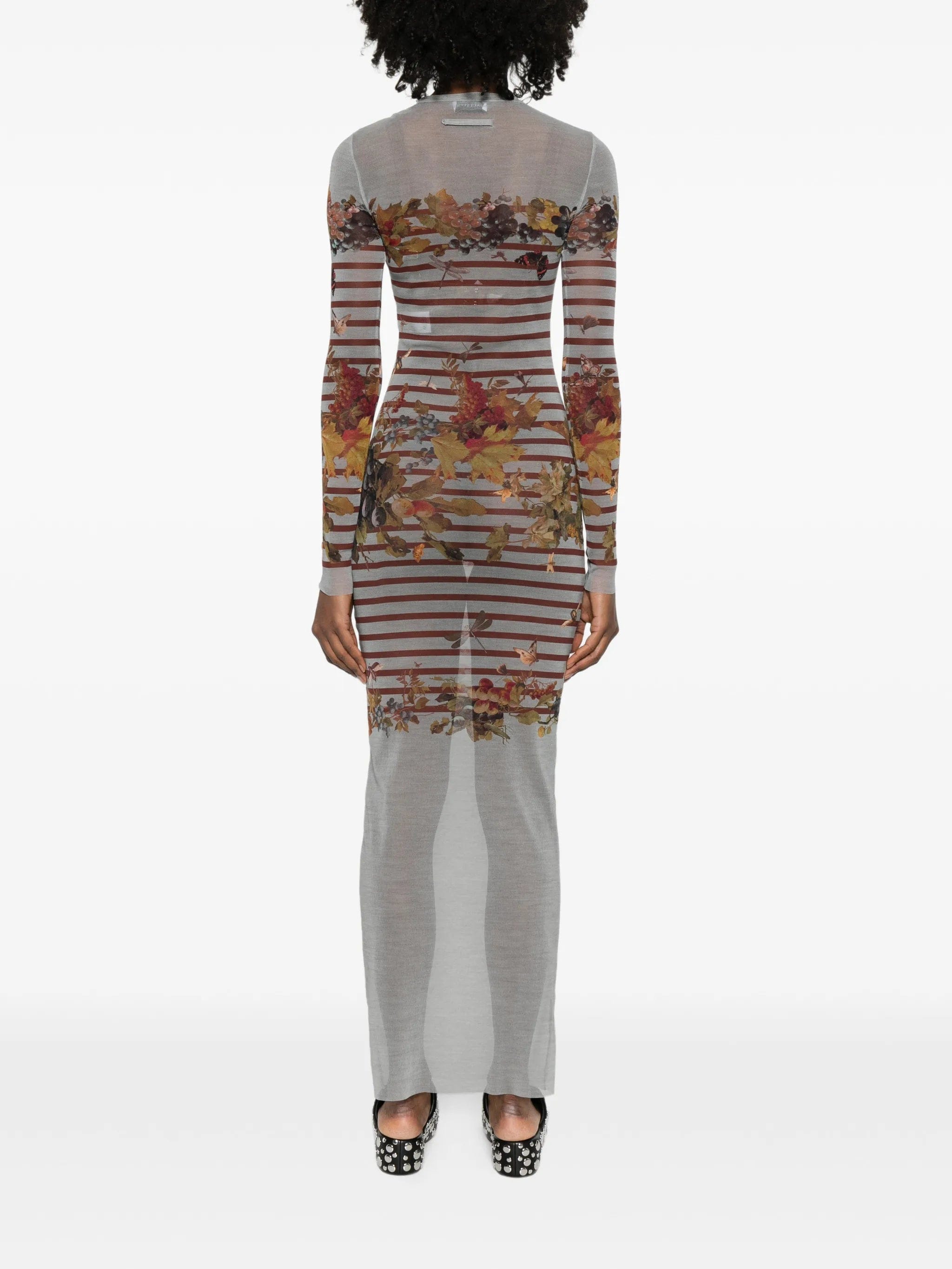 Jean Paul Gaultier striped printed maxi dress