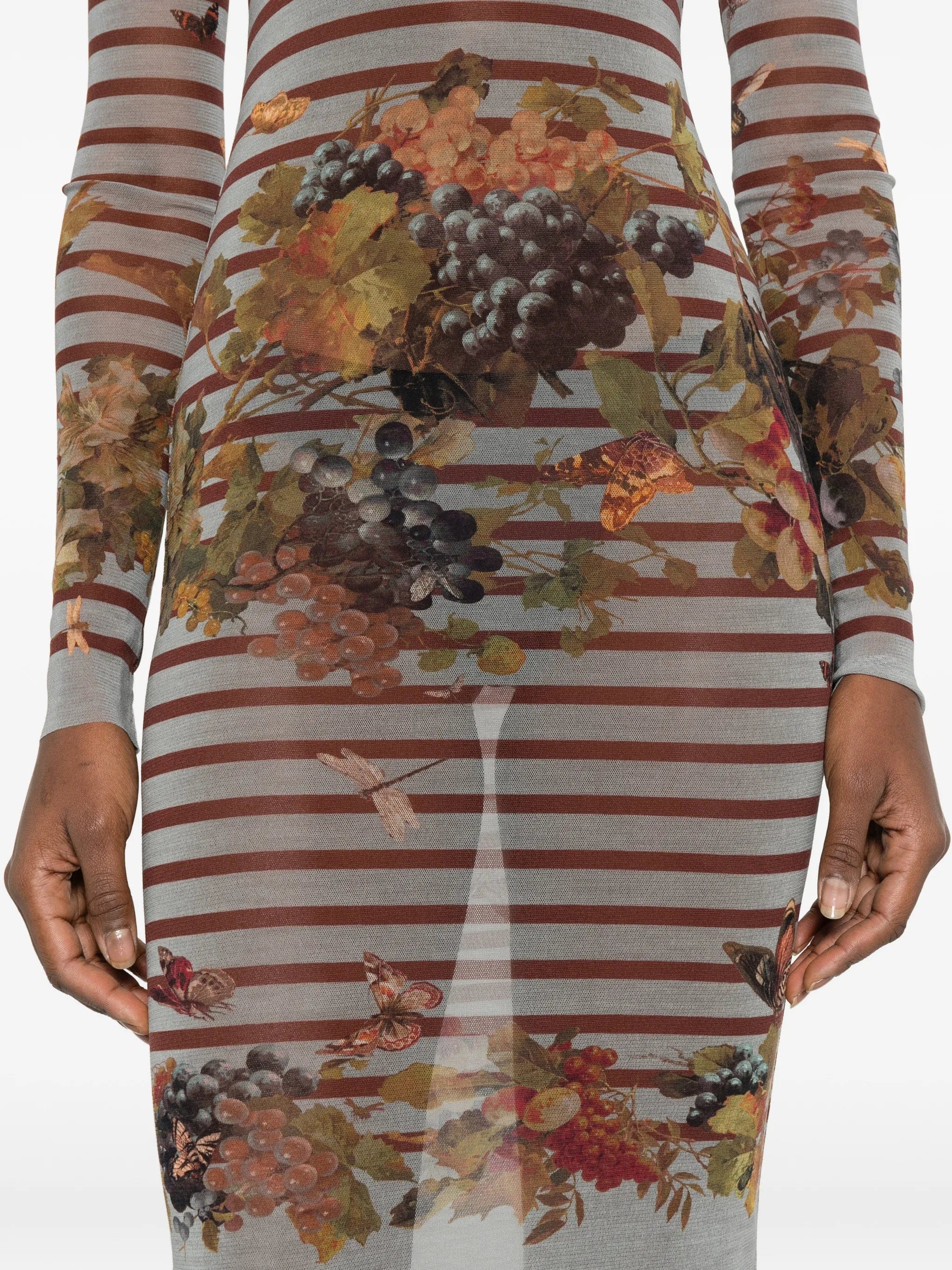 Jean Paul Gaultier striped printed maxi dress