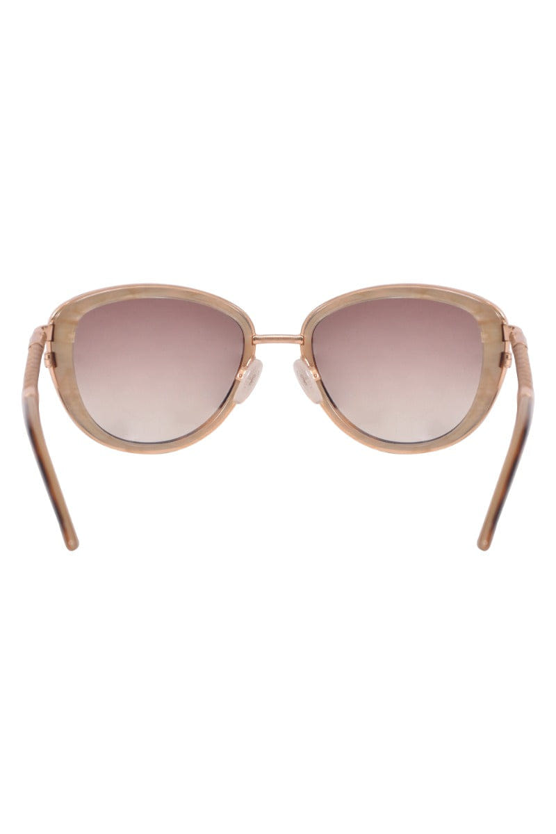 Tod'S Tortoise Leather Trim Sunglasses