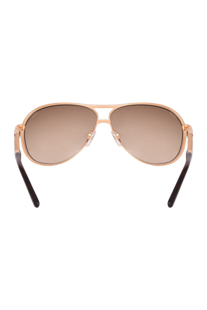 Tod'S Leather Woven Temple Aviator Sunglasses