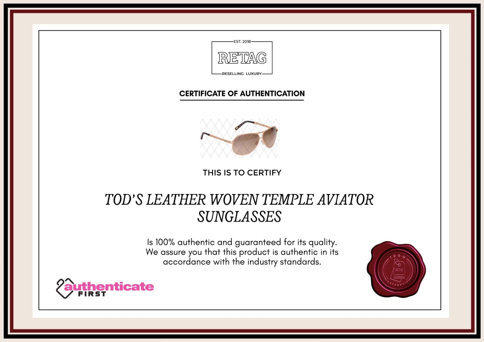 Tod'S Leather Woven Temple Aviator Sunglasses