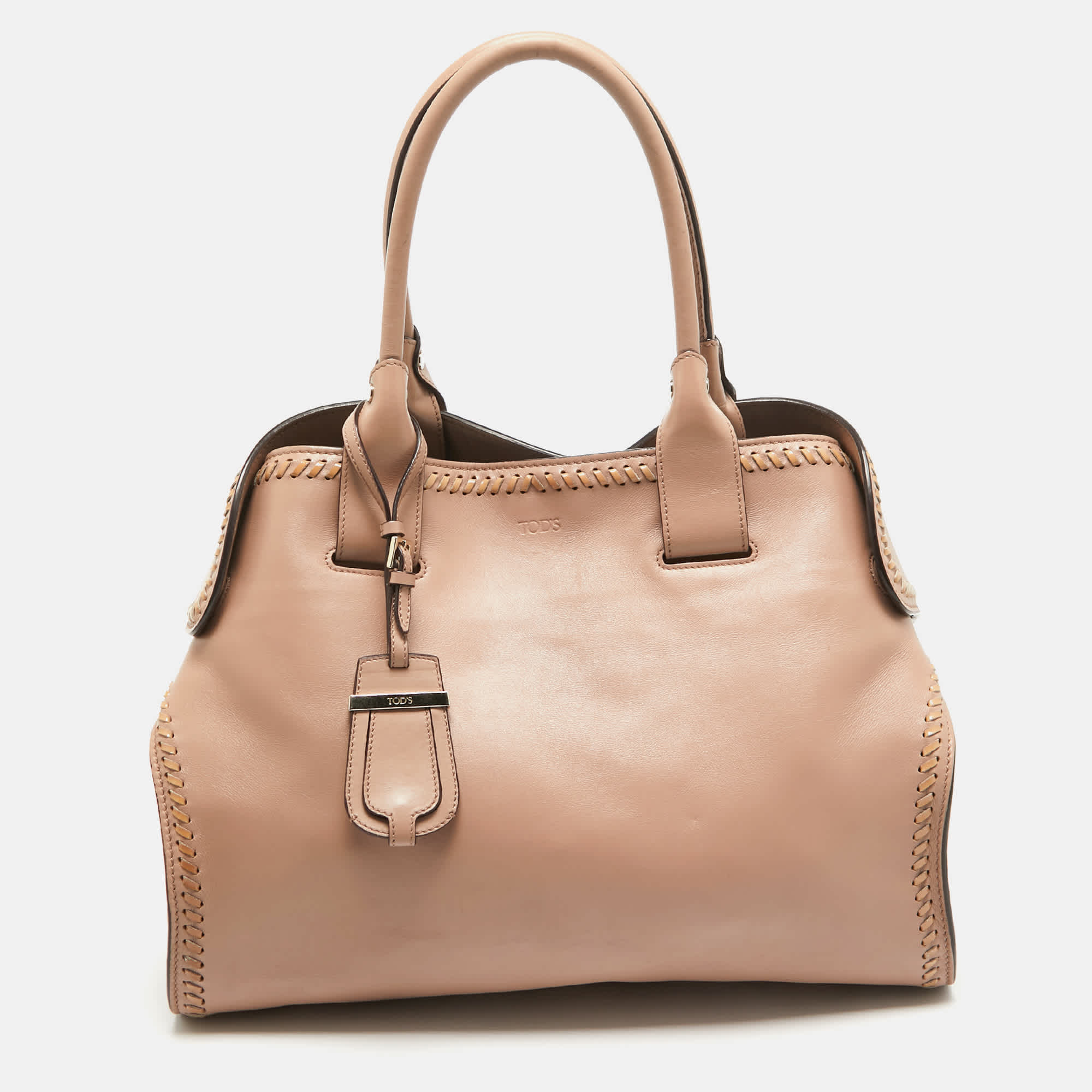 Tod's Cape Pink Leather And Patent Leather Totes Bag