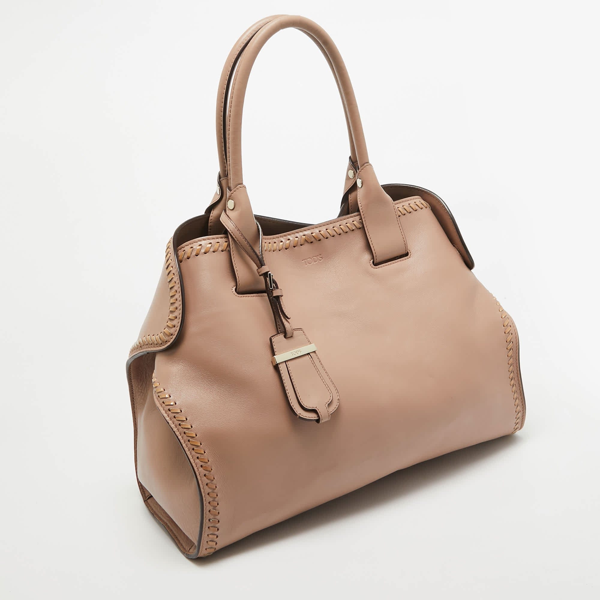 Tod's Cape Pink Leather And Patent Leather Totes Bag