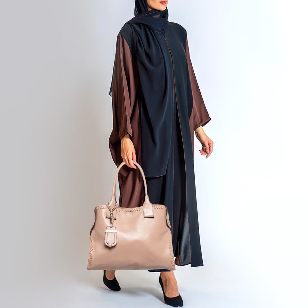 Tod's Cape Pink Leather And Patent Leather Totes Bag