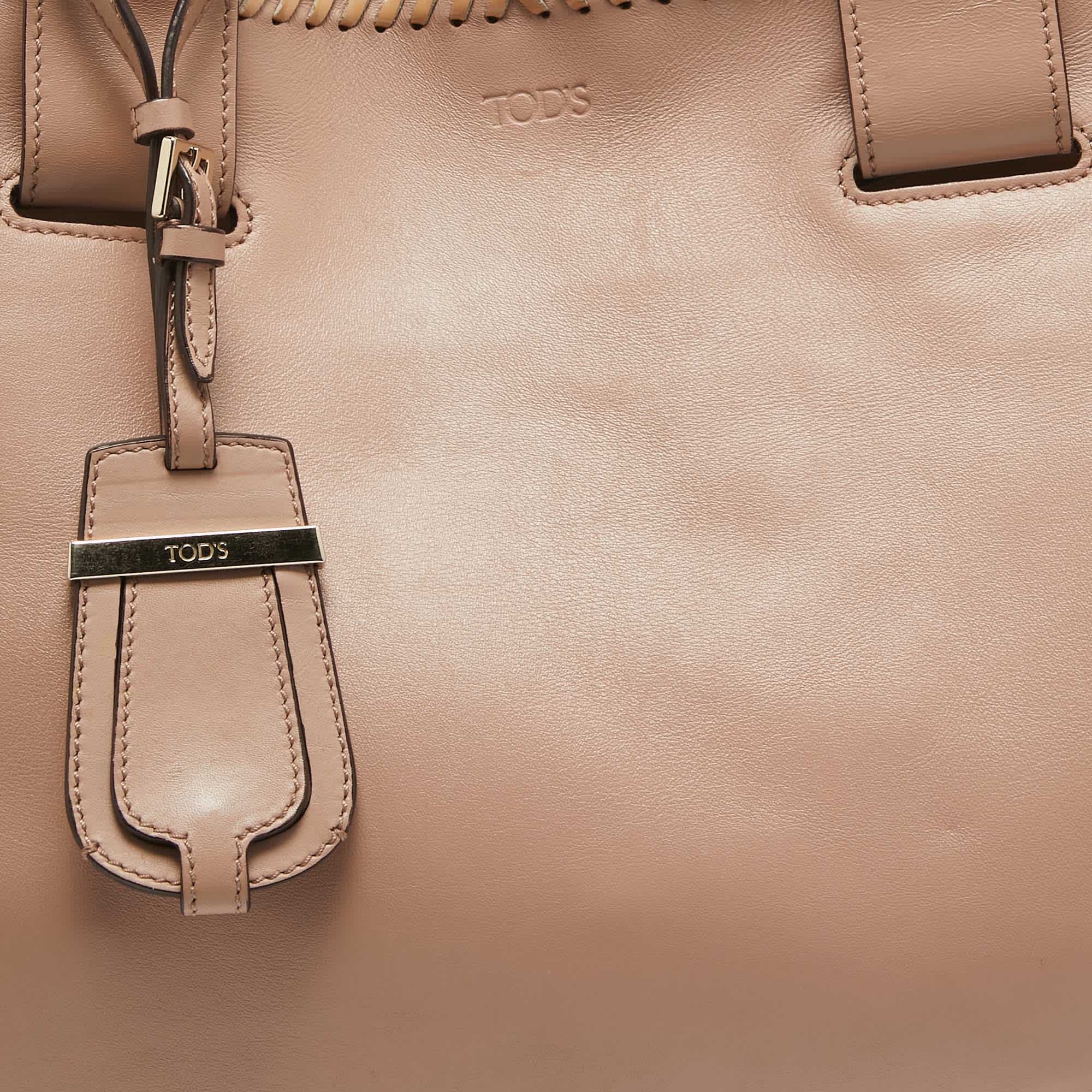 Tod's Cape Pink Leather And Patent Leather Totes Bag