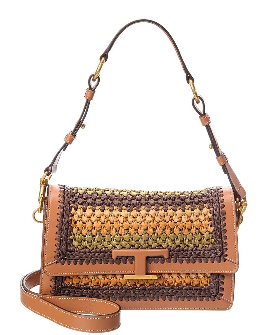Tod’S Straw & Leather Shoulder Bag
