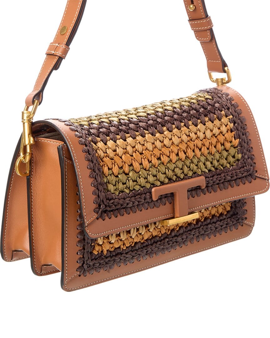 Tod’S Straw & Leather Shoulder Bag