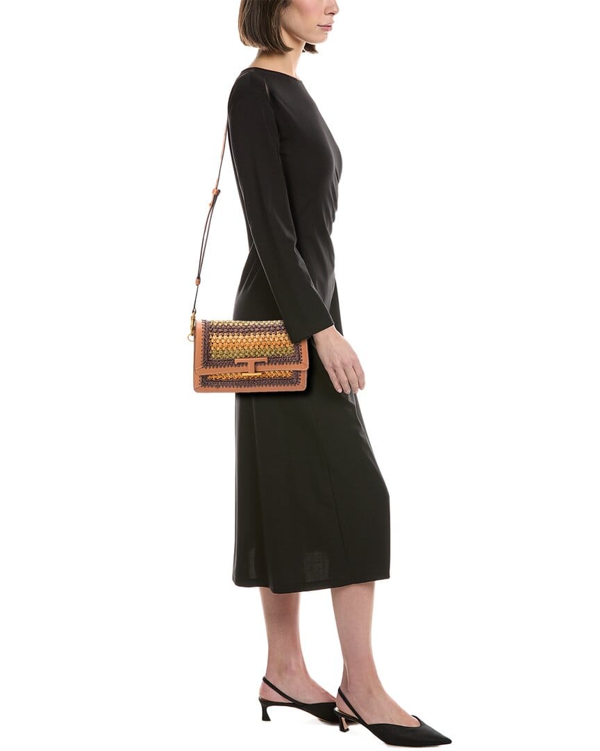 Tod’S Straw & Leather Shoulder Bag
