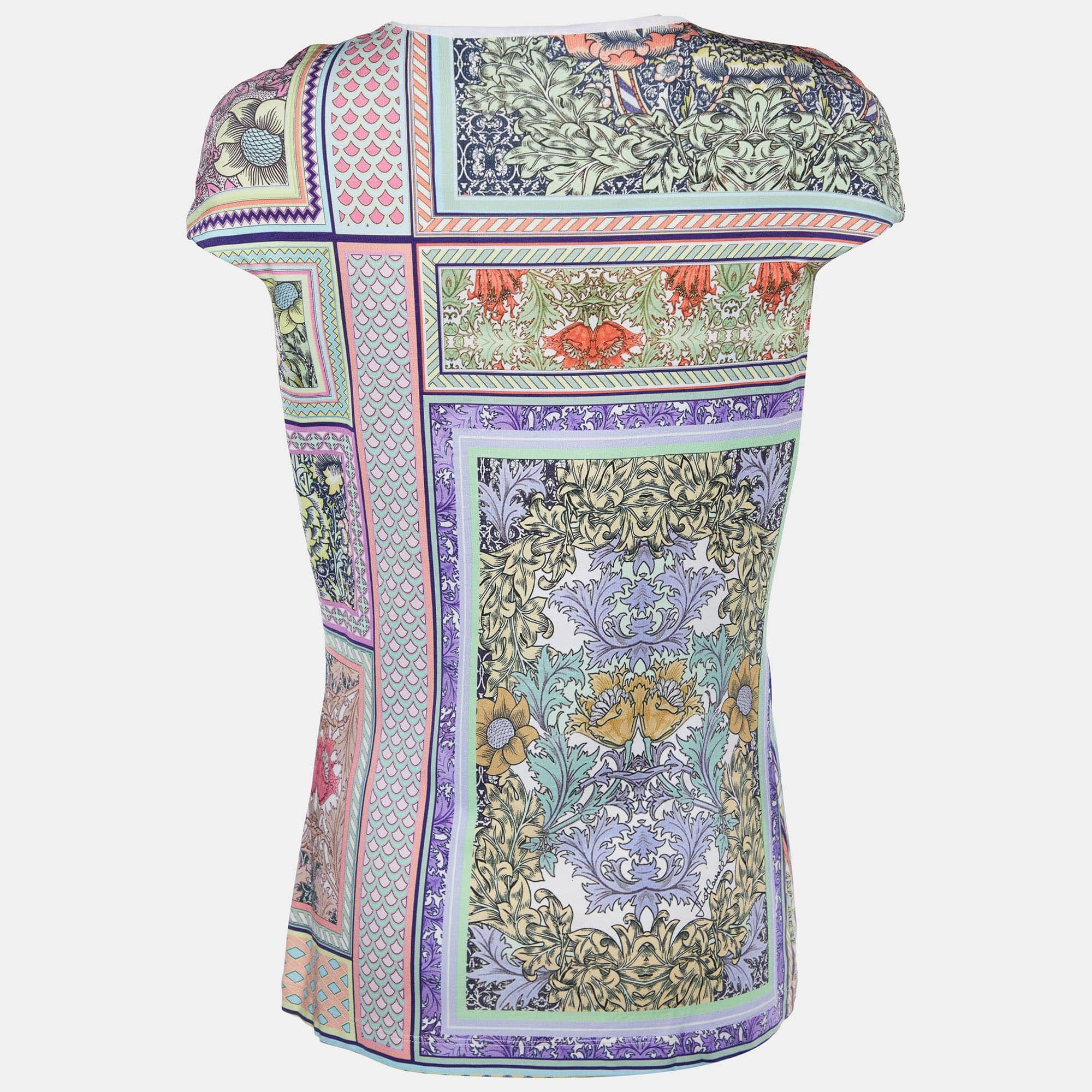 Just Cavalli Multicolor Printed Jersey Sleeveless T - Shirt