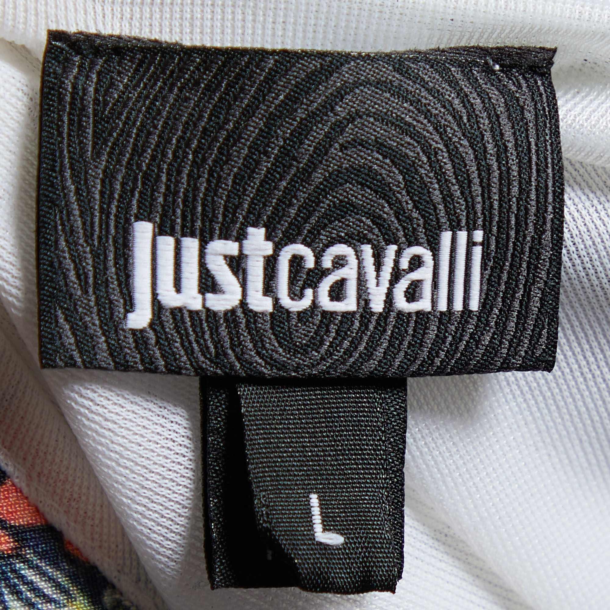 Just Cavalli Multicolor Printed Jersey Sleeveless T - Shirt