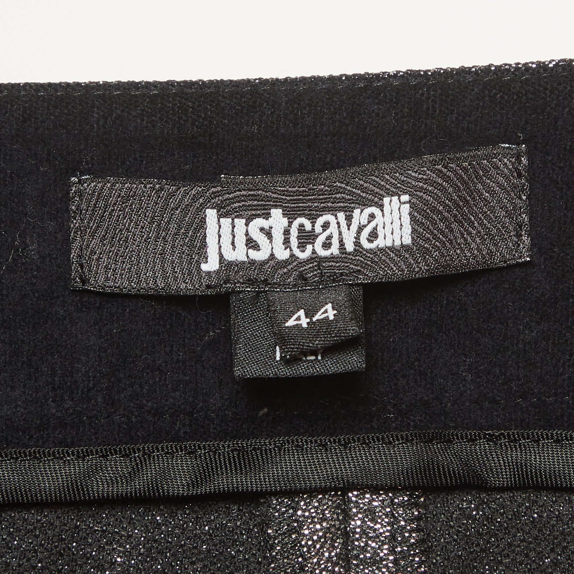 Just Cavalli Grey Lurex Button Detail Trousers