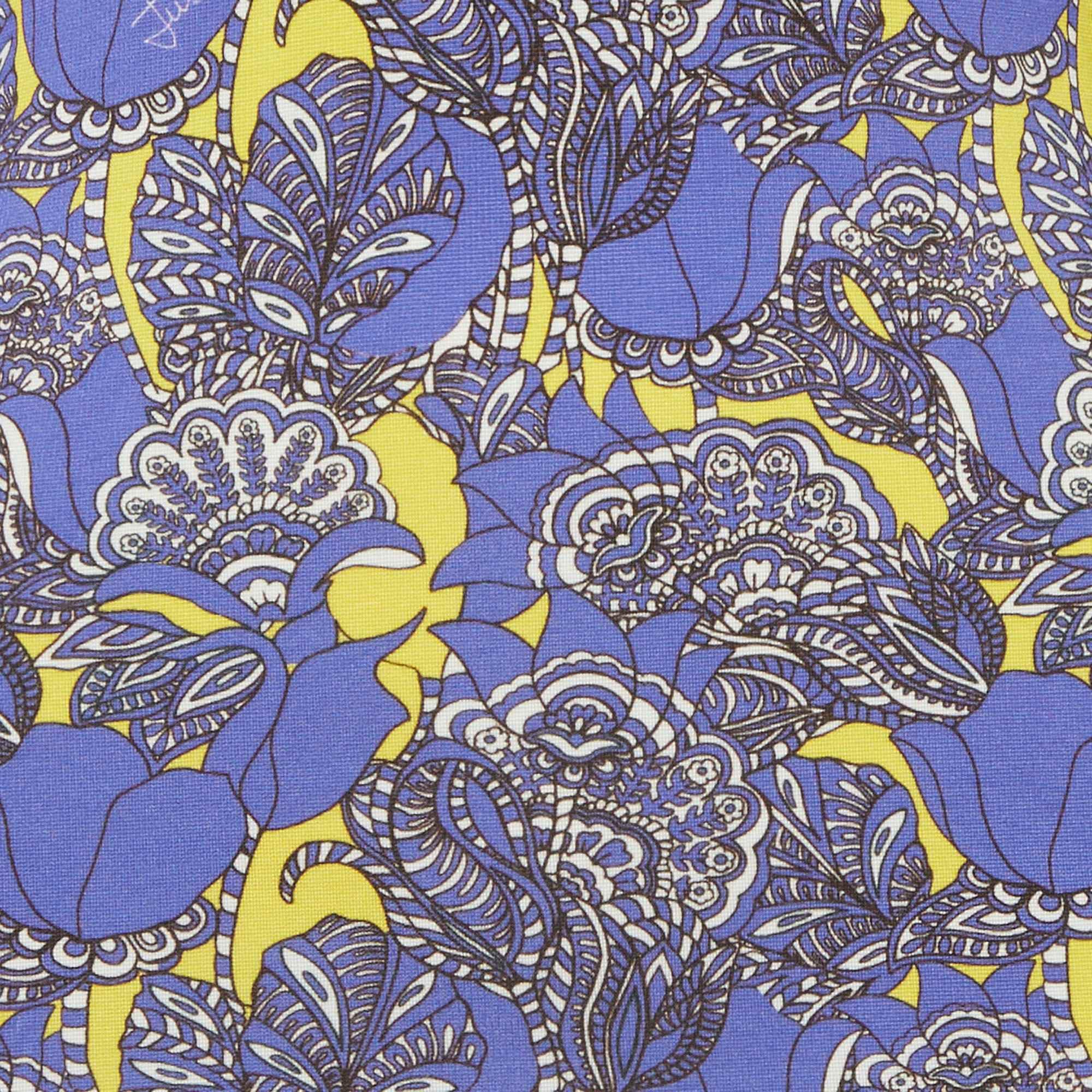 Just Cavalli Purple Floral Print Jersey Midi Dress