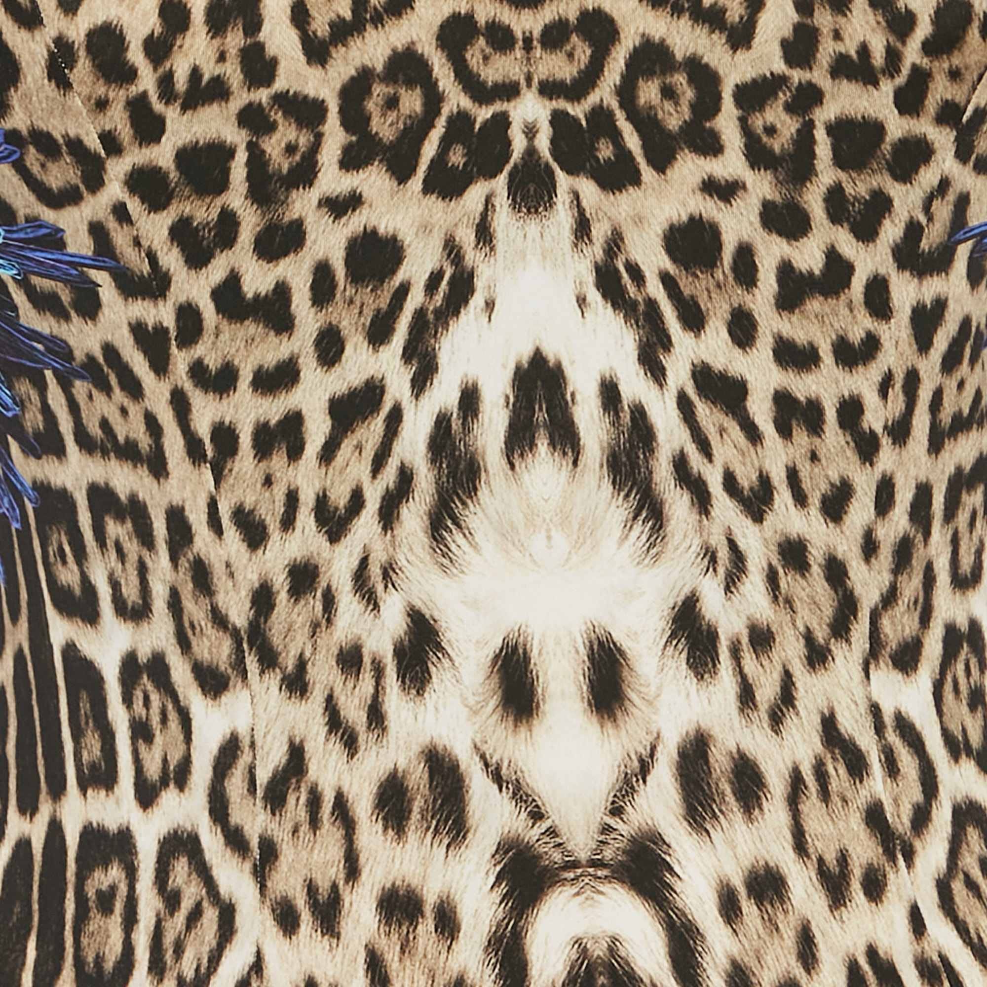 Just Cavalli Brown Leopard Print Jersey Mini Dress