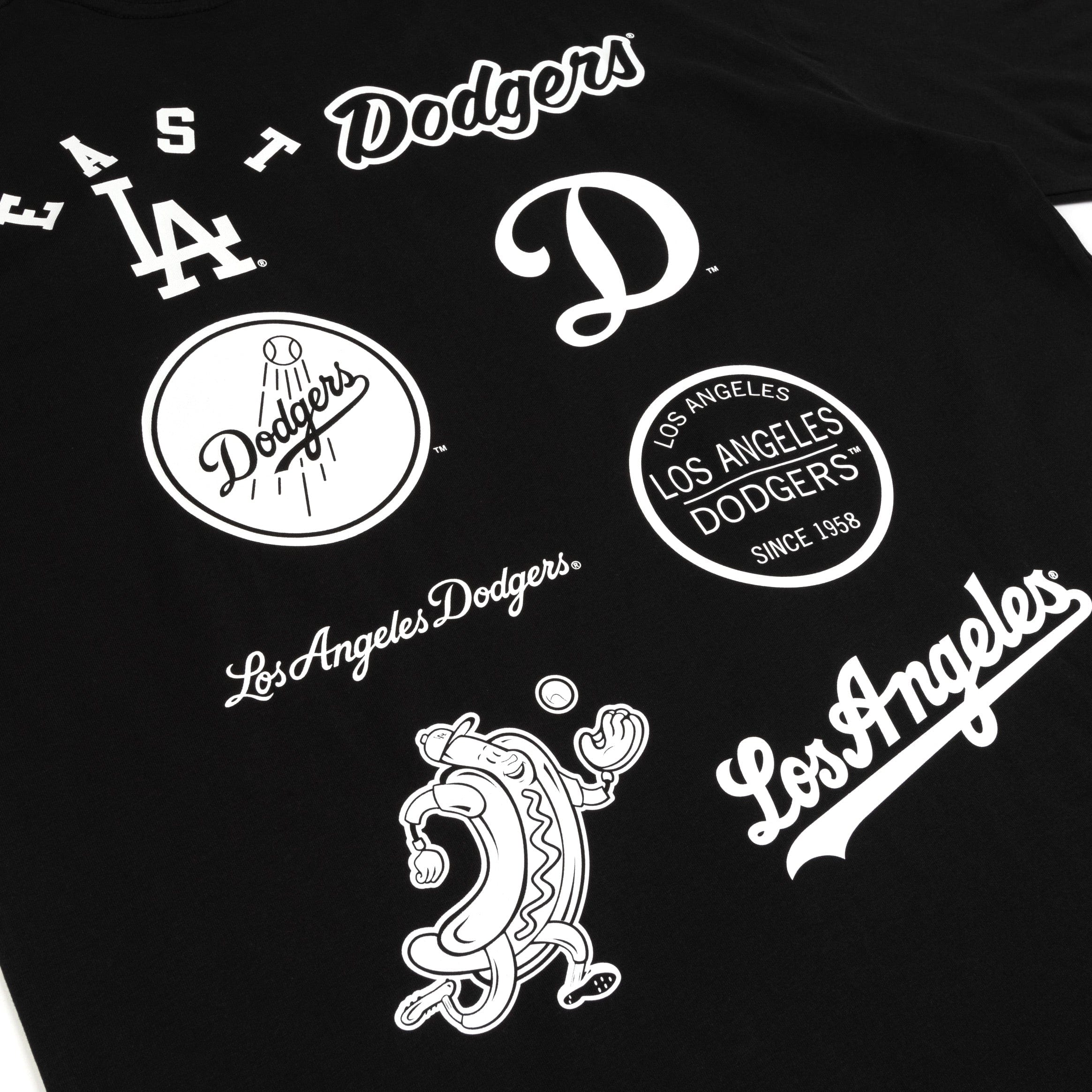 NEW ERA Los Angeles Dodgers Oversized Mens Short Sleeve Shirt (Black/White/White/Black)