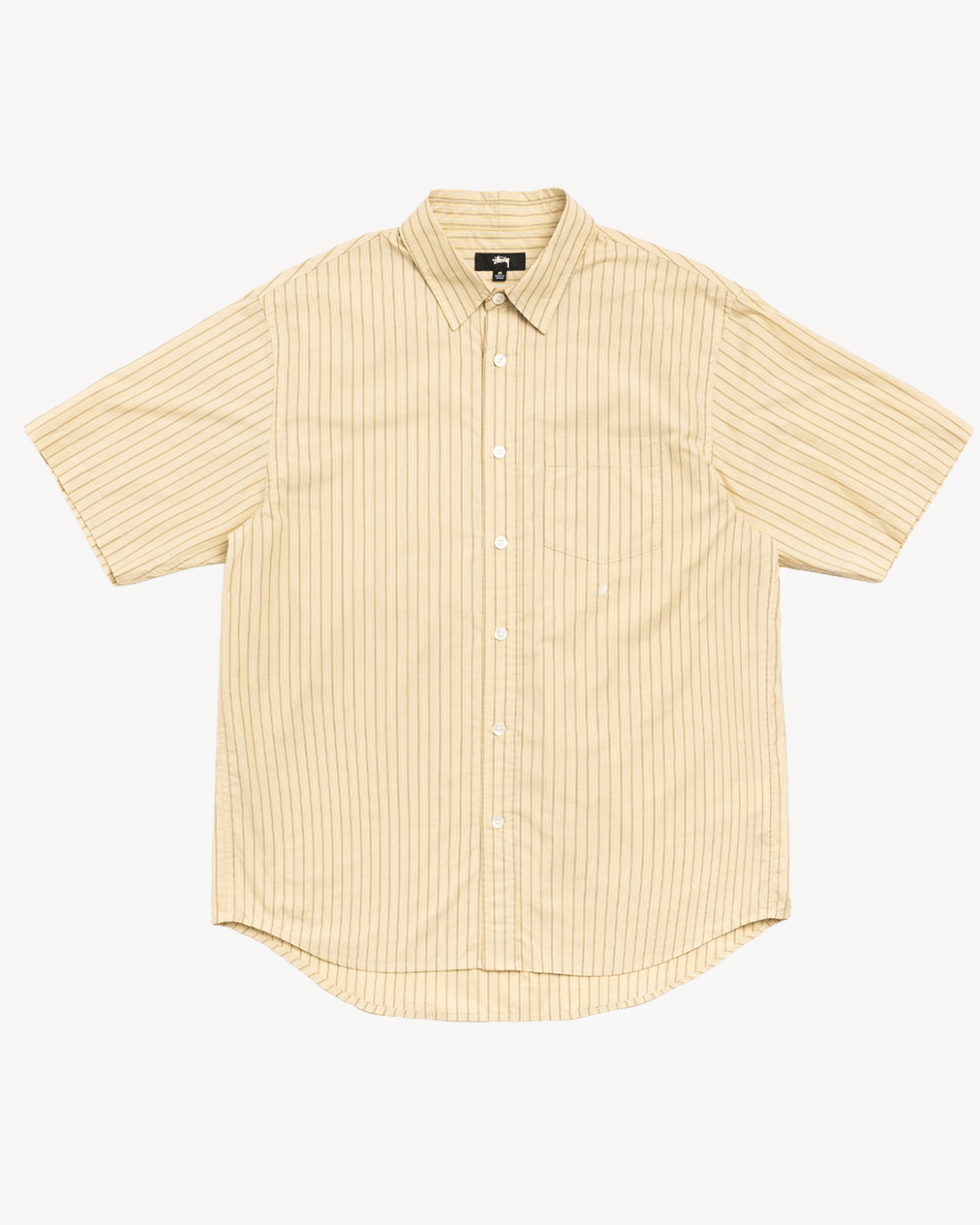 Stüssy - Men's Standard Short Sleeve Shirt - (Yellow Stripe)