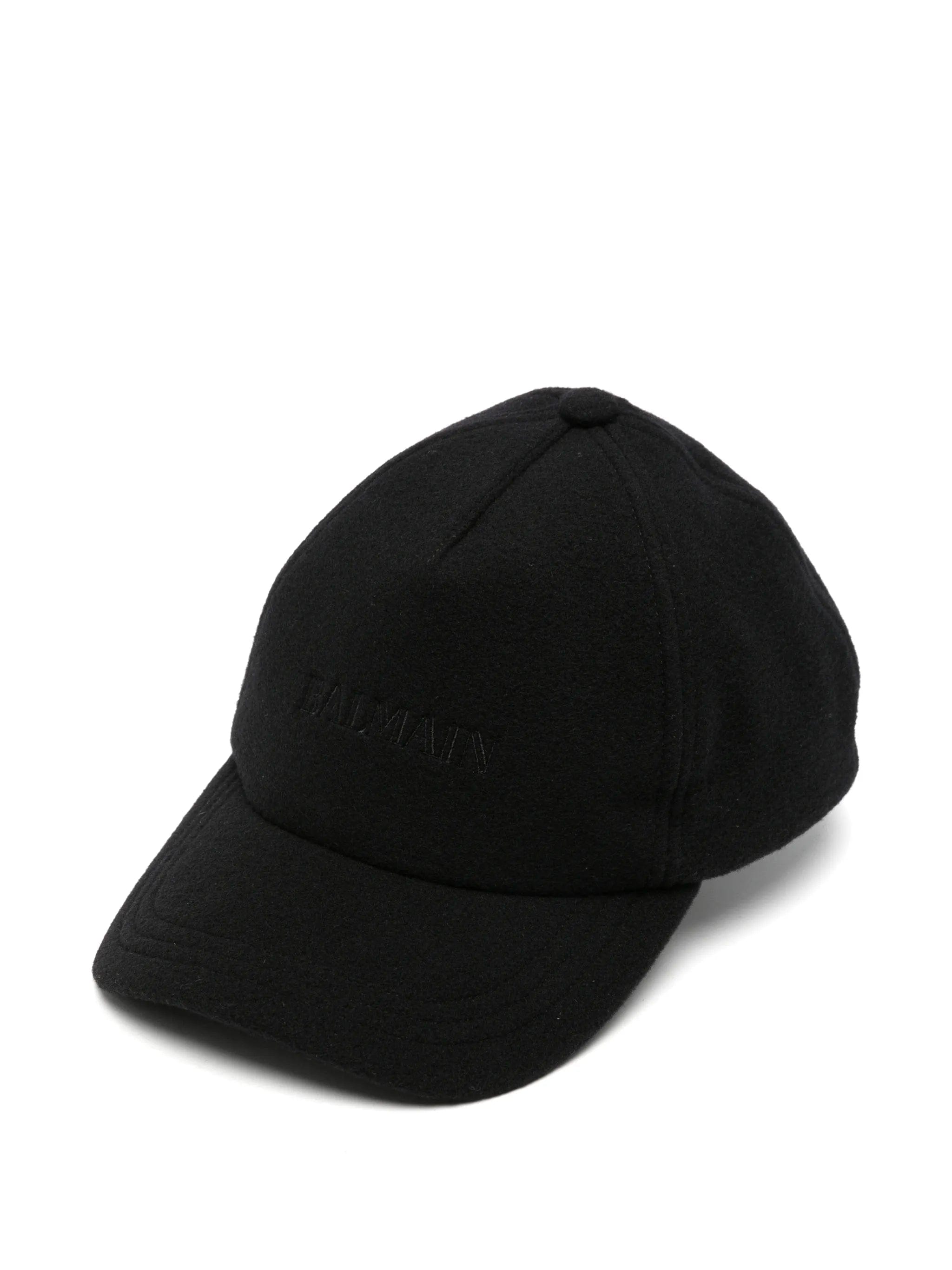 Balmain logo - embroidered wool cap