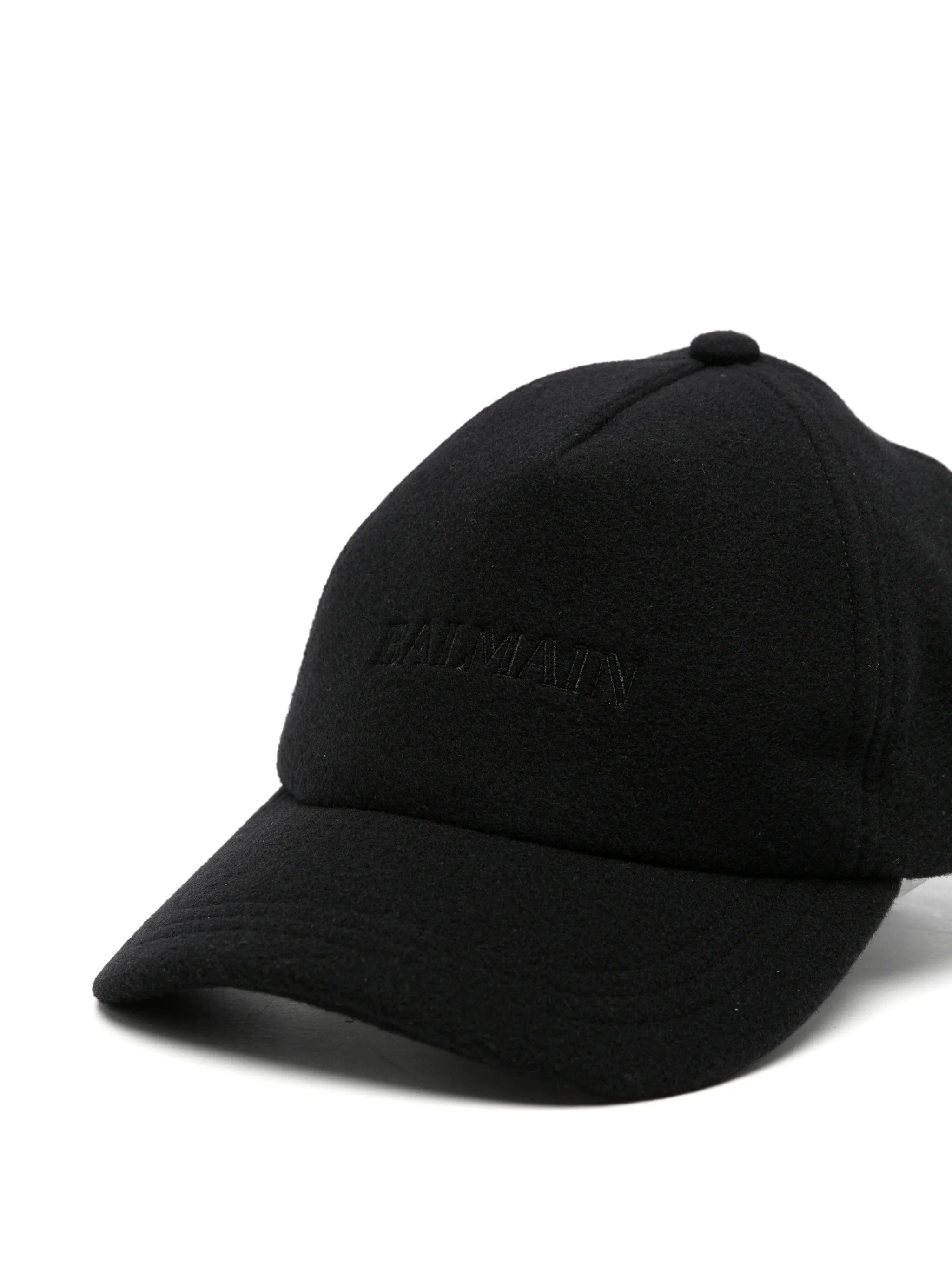 Balmain logo - embroidered wool cap