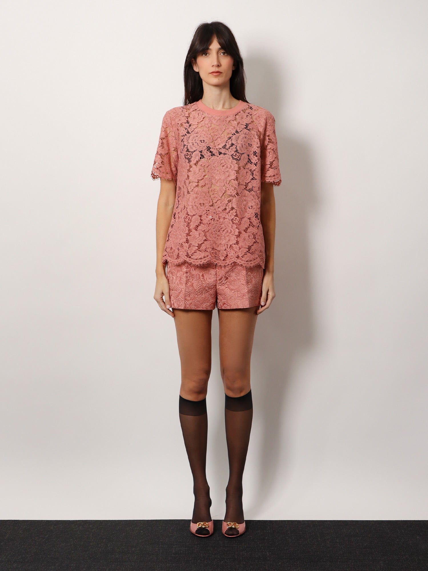 Dolce & Gabbana DG floral lace top