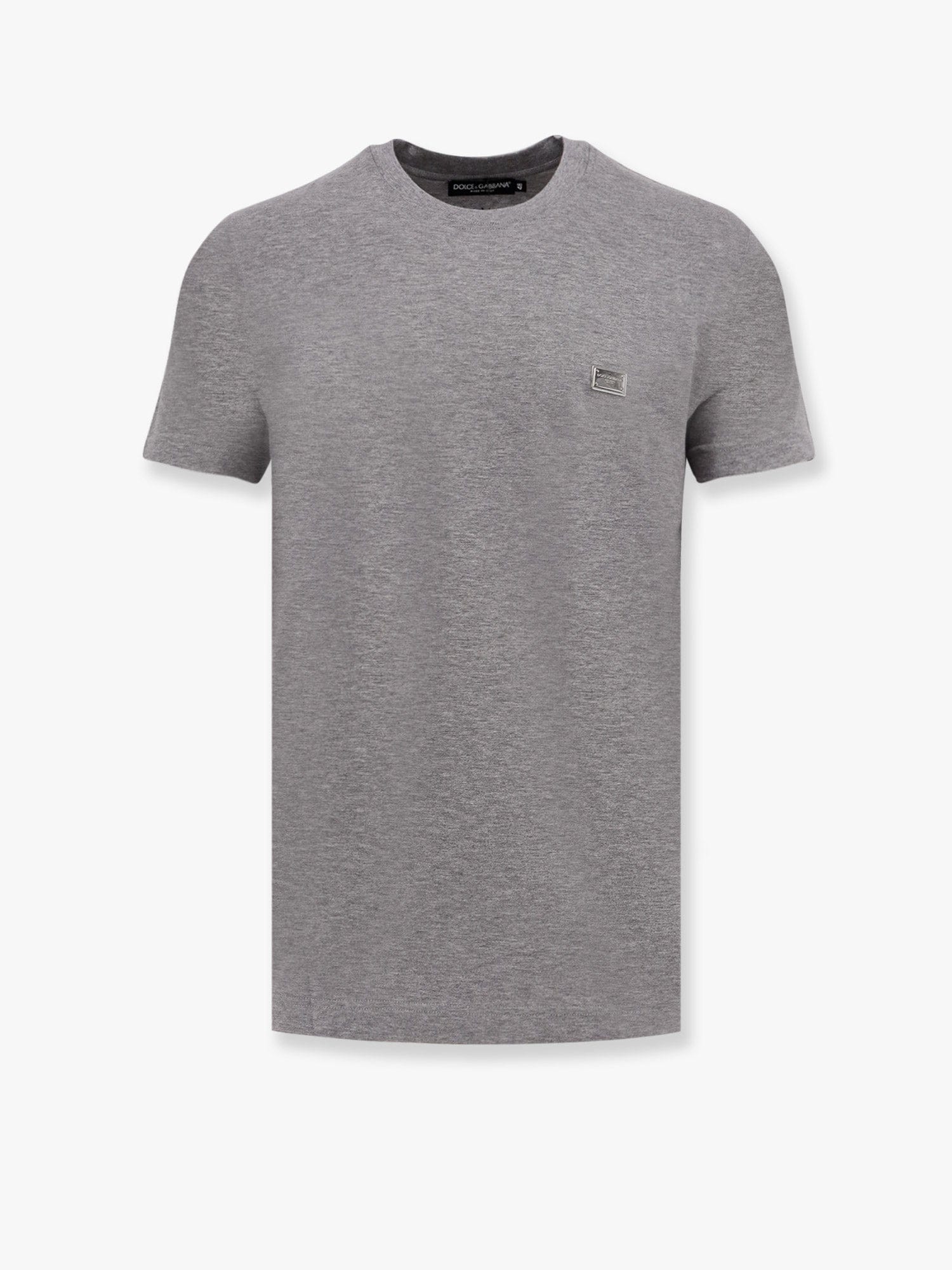 Dolce & Gabbana Cotton t - shirt with metal logo detail