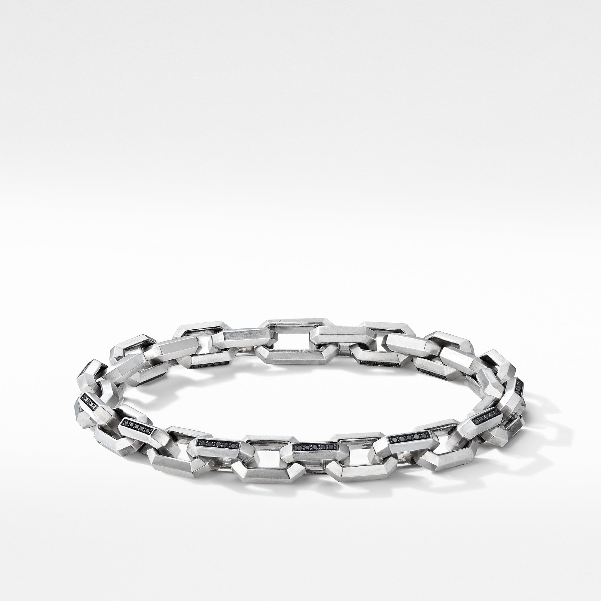David Yurman Heirloom Chain Link Bracelet with Pavé Black Diamonds - B15944MSSABD