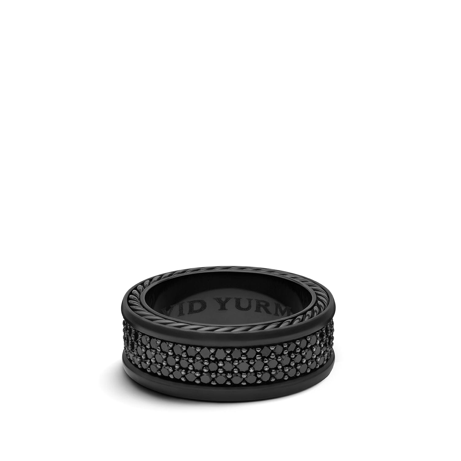 David Yurman Streamline Three - Row Band Ring with Black Diamonds and Black Titanium - R05463MTBABD