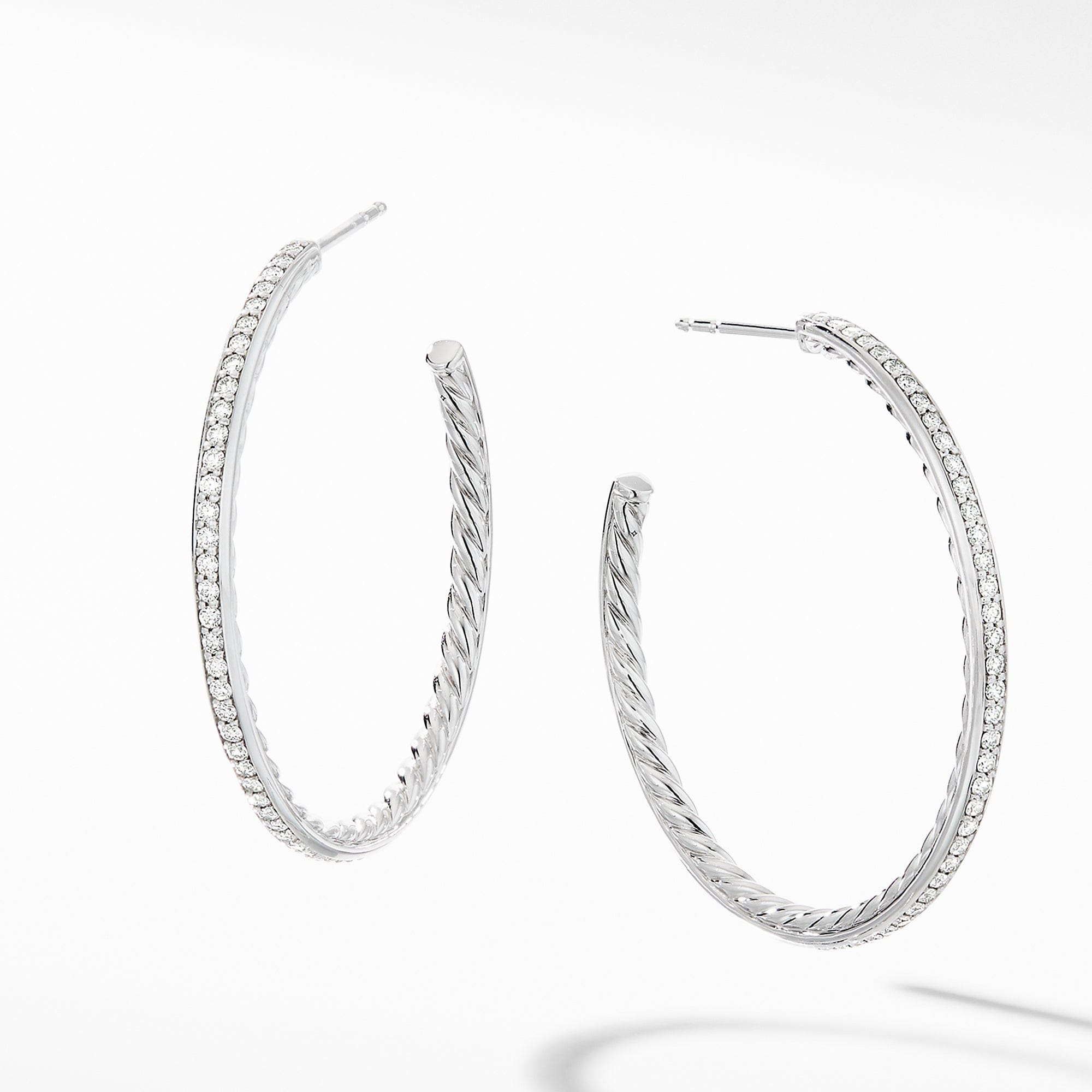David Yurman Diamond Pave Hoop Earrings - E14754DSSADI