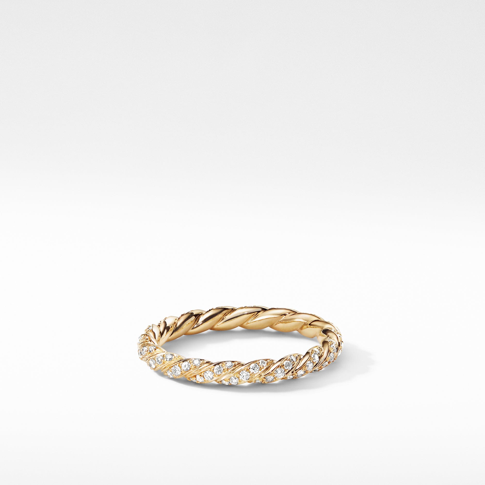 David Yurman Paveflex Ring with Diamonds in 18K Gold, 2.7 mm - R13888D88ADI