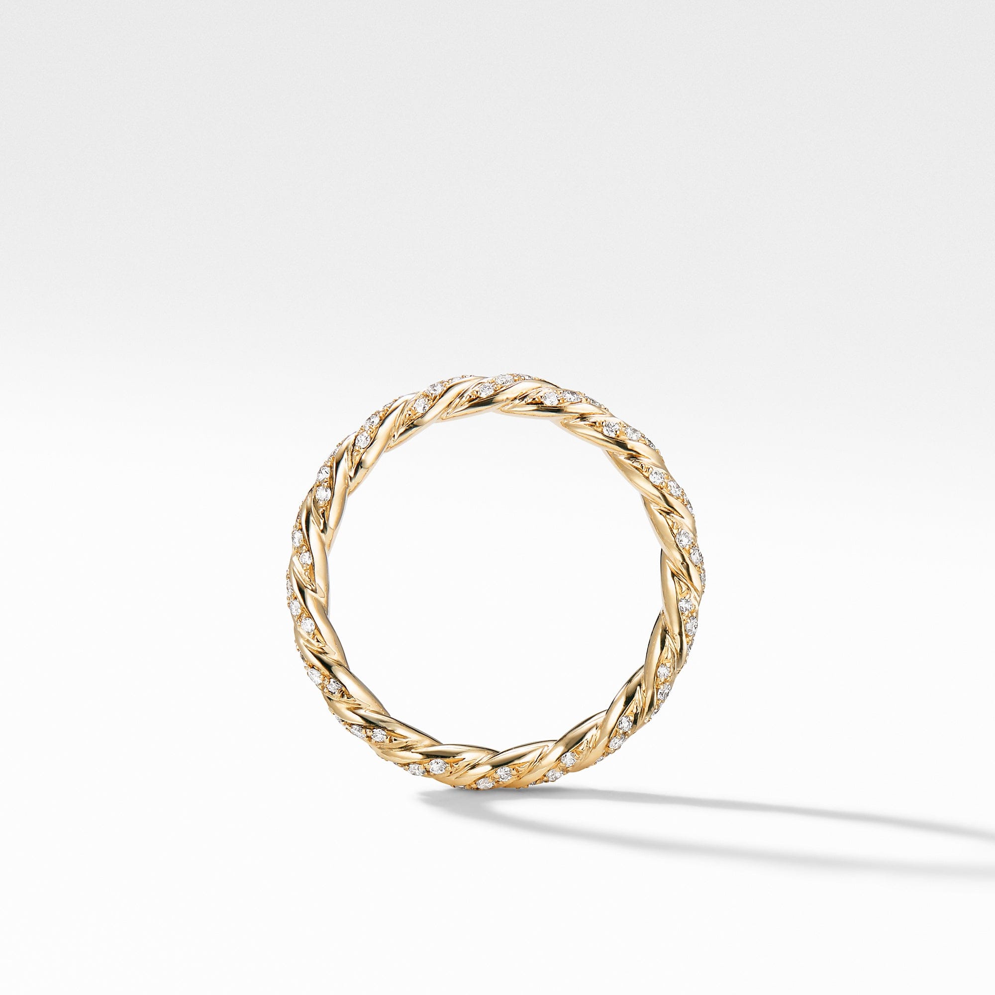 David Yurman Paveflex Ring with Diamonds in 18K Gold, 2.7 mm - R13888D88ADI